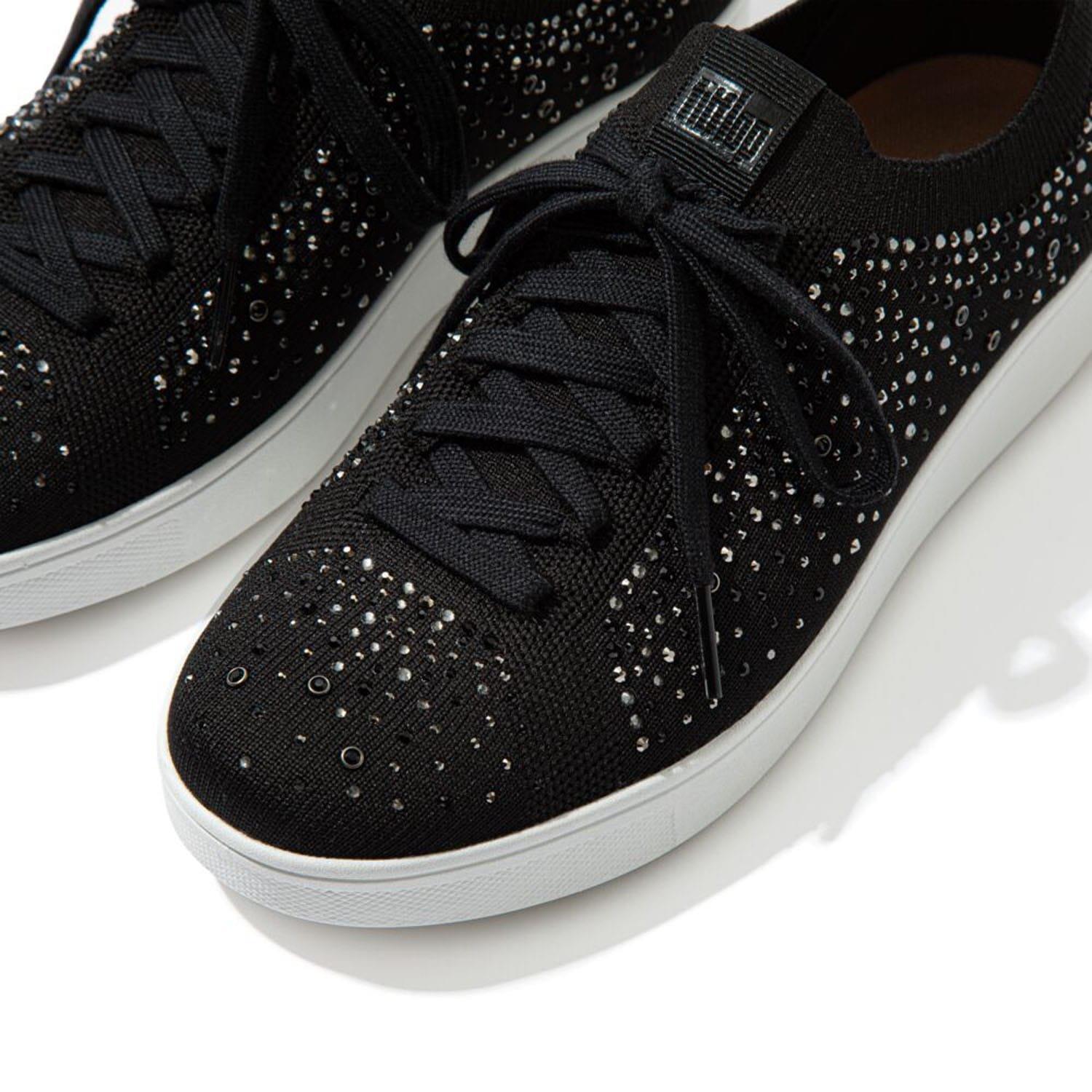 Black - Fitflop - Rally Ombre-Crystal Knit Trainers - 4
