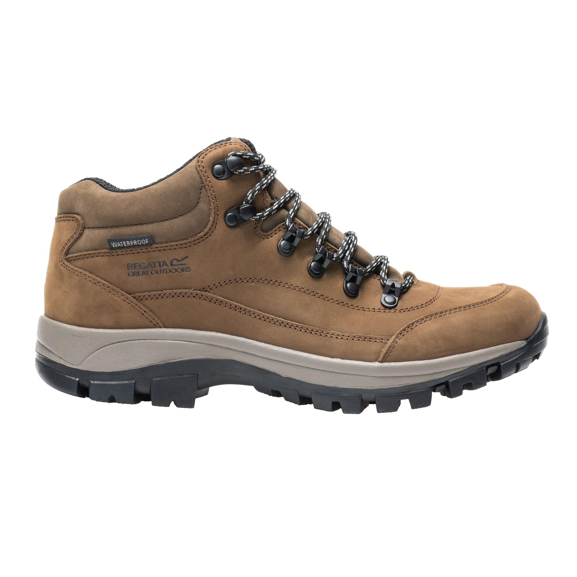 Leather Brown - Regatta - Mens Bayton Leather Mid Waterproof Walking Boots - 1
