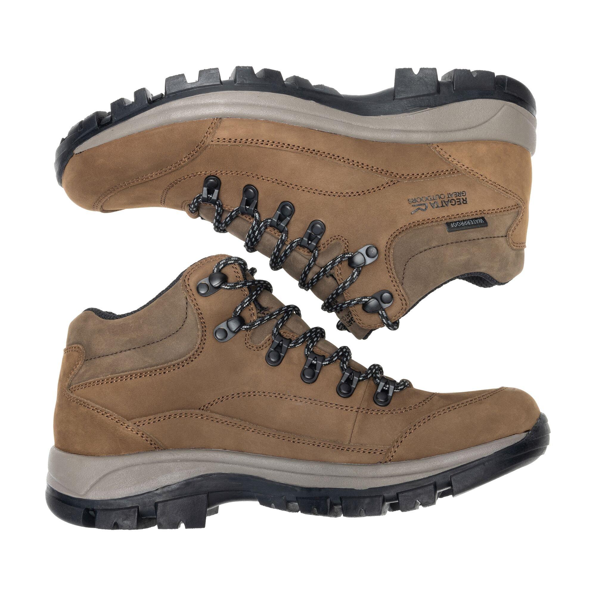Leather Brown - Regatta - Mens Bayton Leather Mid Waterproof Walking Boots - 3