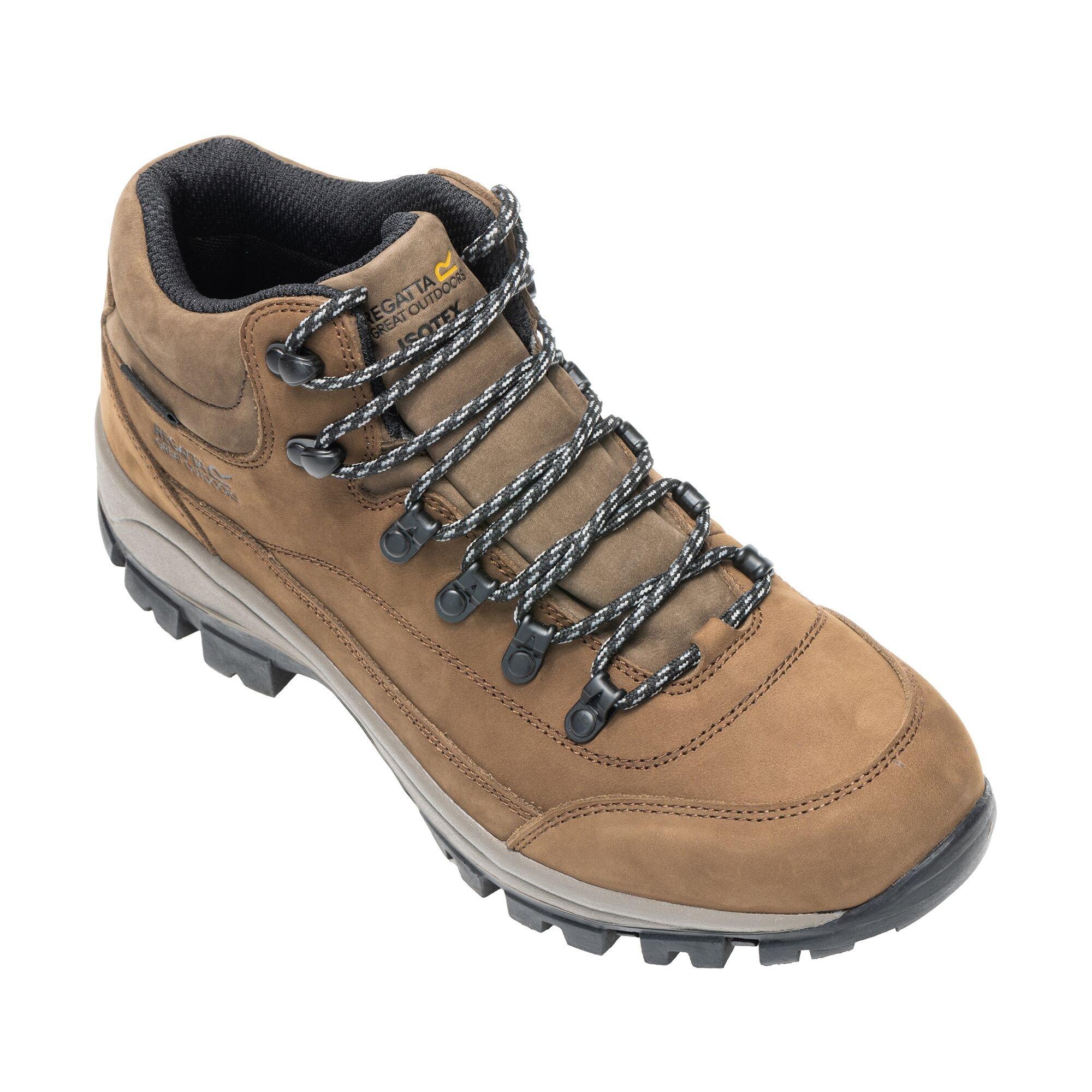 Leather Brown - Regatta - Mens Bayton Leather Mid Waterproof Walking Boots - 4
