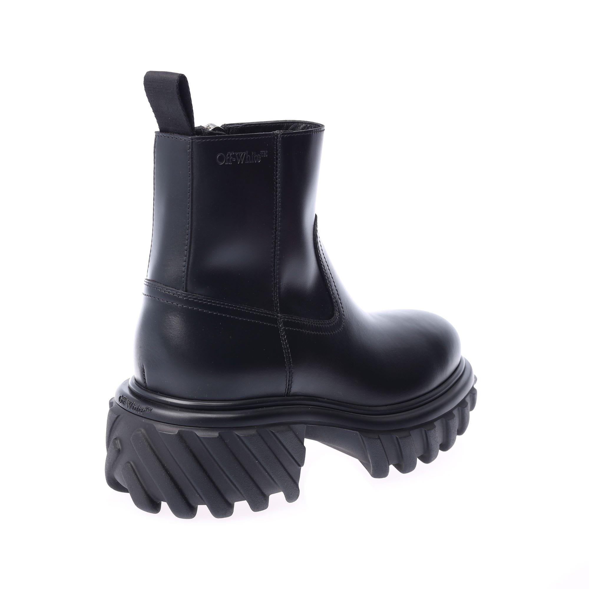 Black - Off White - Exploration Ankle Boots - 3