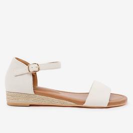 Wheres That From Wide-Fit Cream Suede Eleanor Low Wedge Shoes