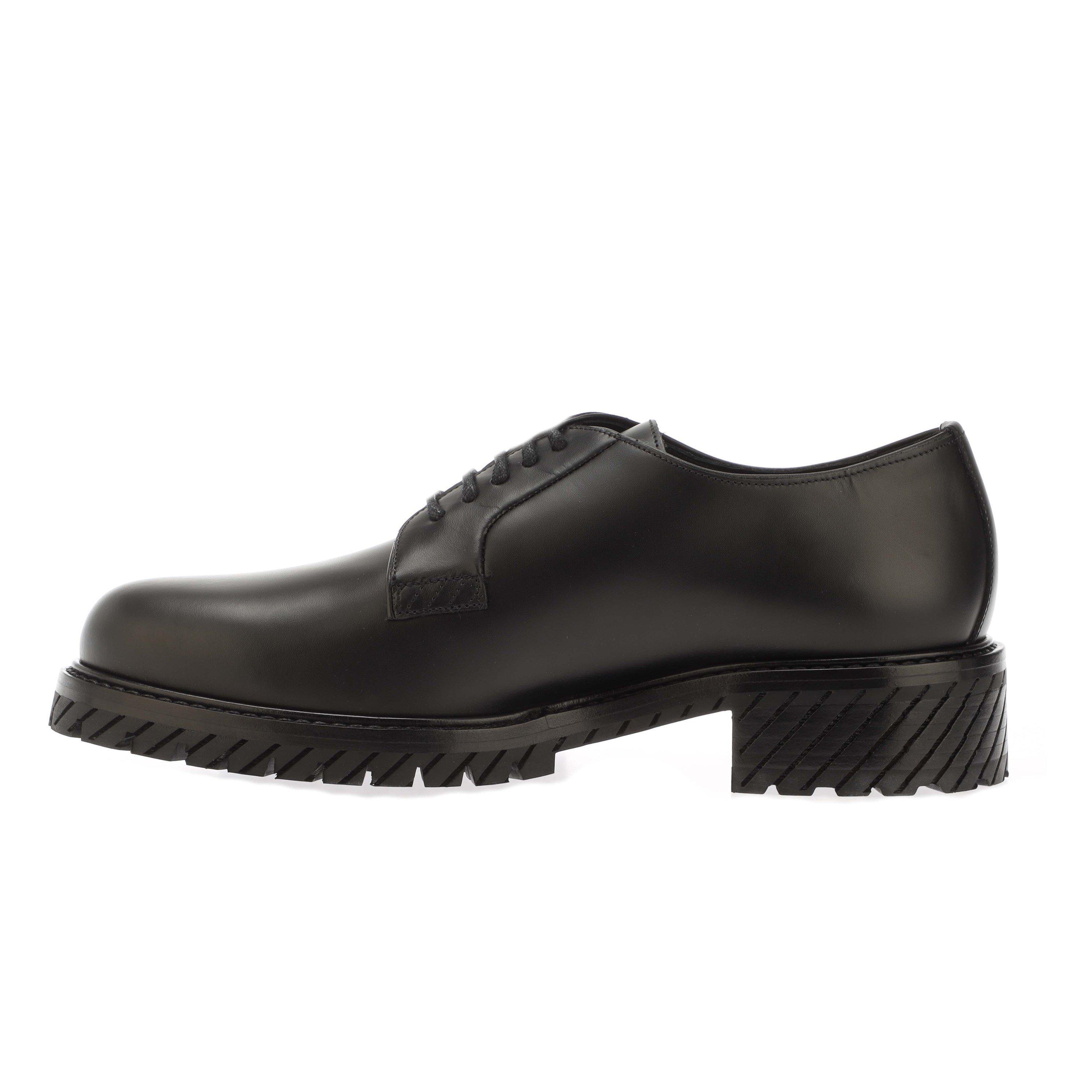 Black - Off White - Combat Derby Shoes - 5