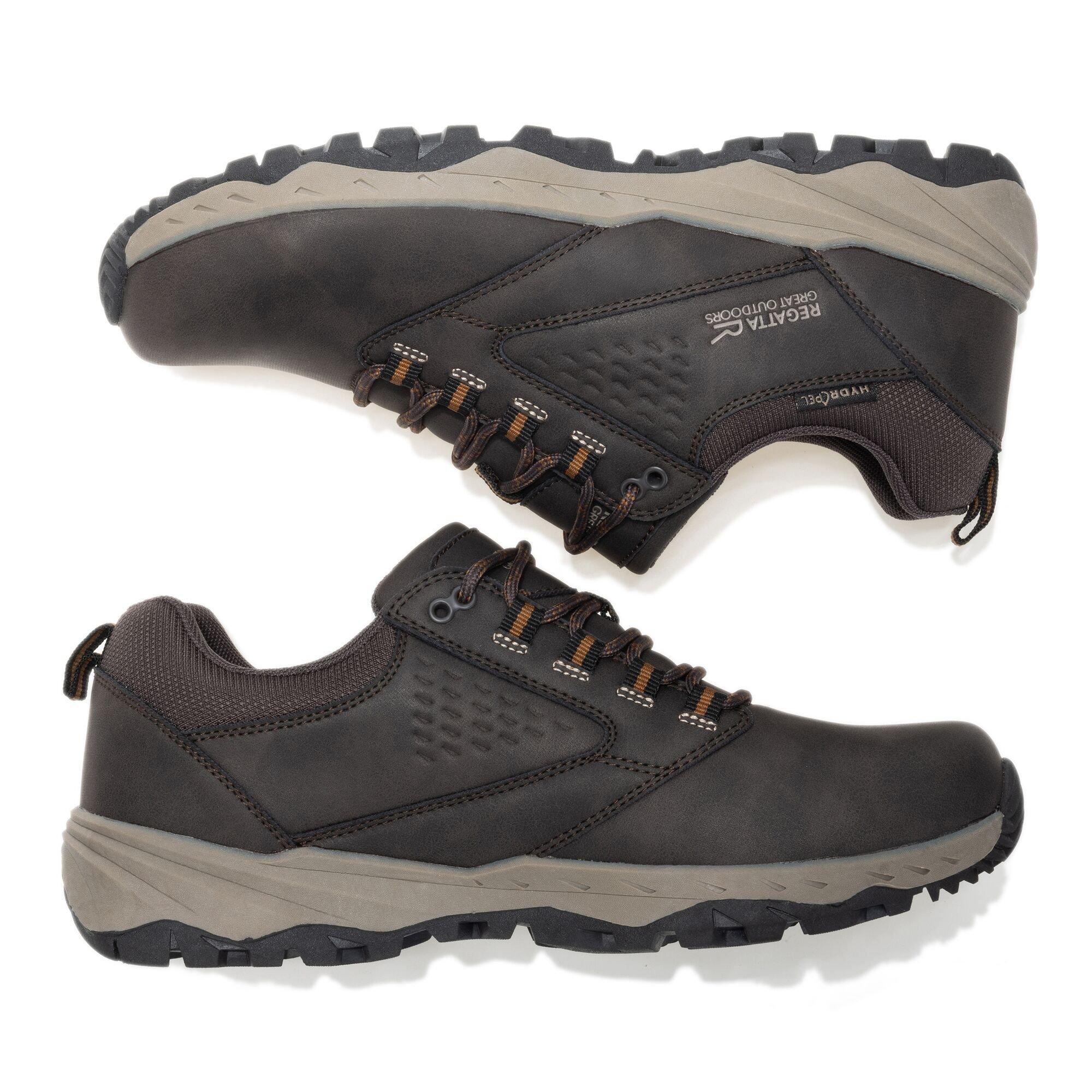 Peat/Tan - Regatta - Mens Amble Low Waterproof Trainers - 3