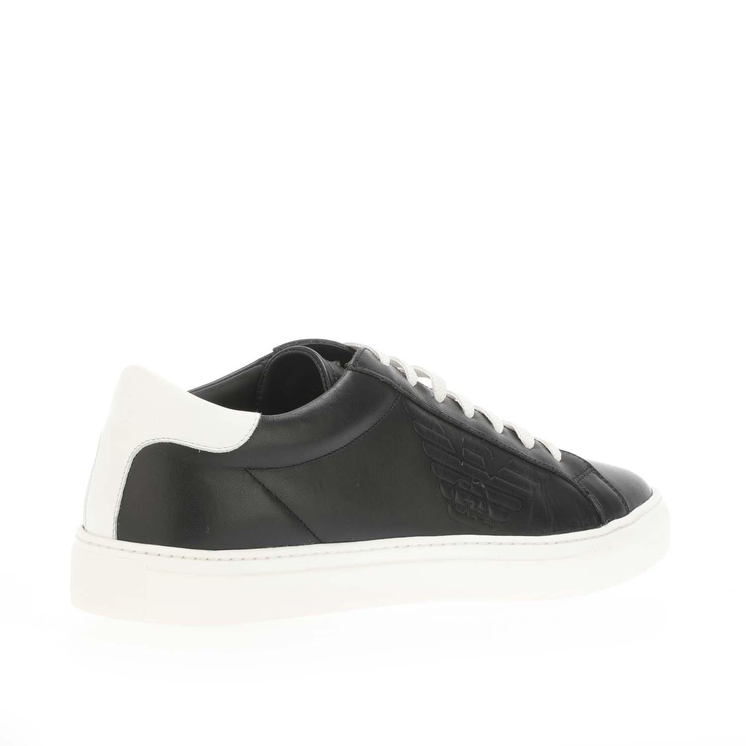 Black - Armani - Leather Trainers - 3