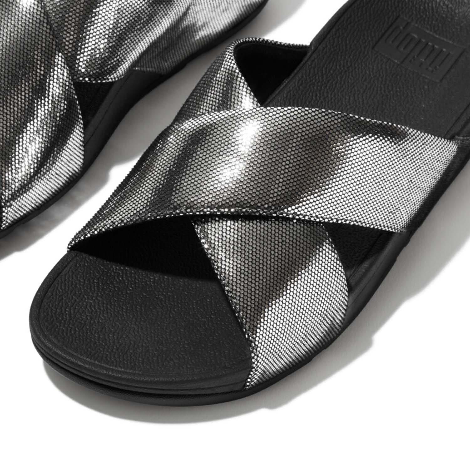 Black - Fitflop - Lulu Lustra Cross Sliders - 4
