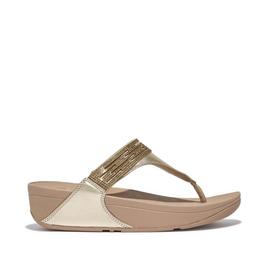 Fitflop Lulu Lasercrystal Leather Toe-Post Sandals