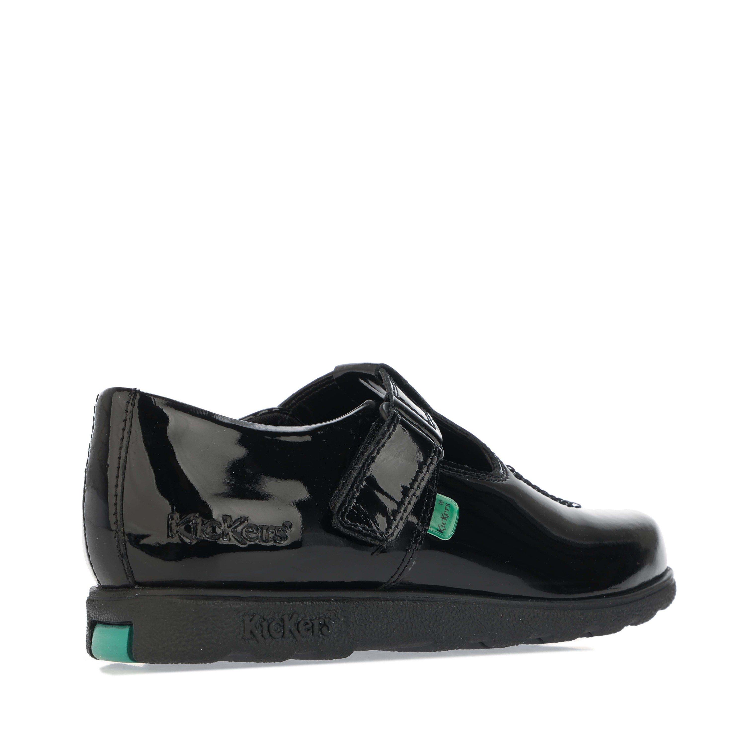Black - Kickers - Children Fragma T-Bar Patent Shoes - 3