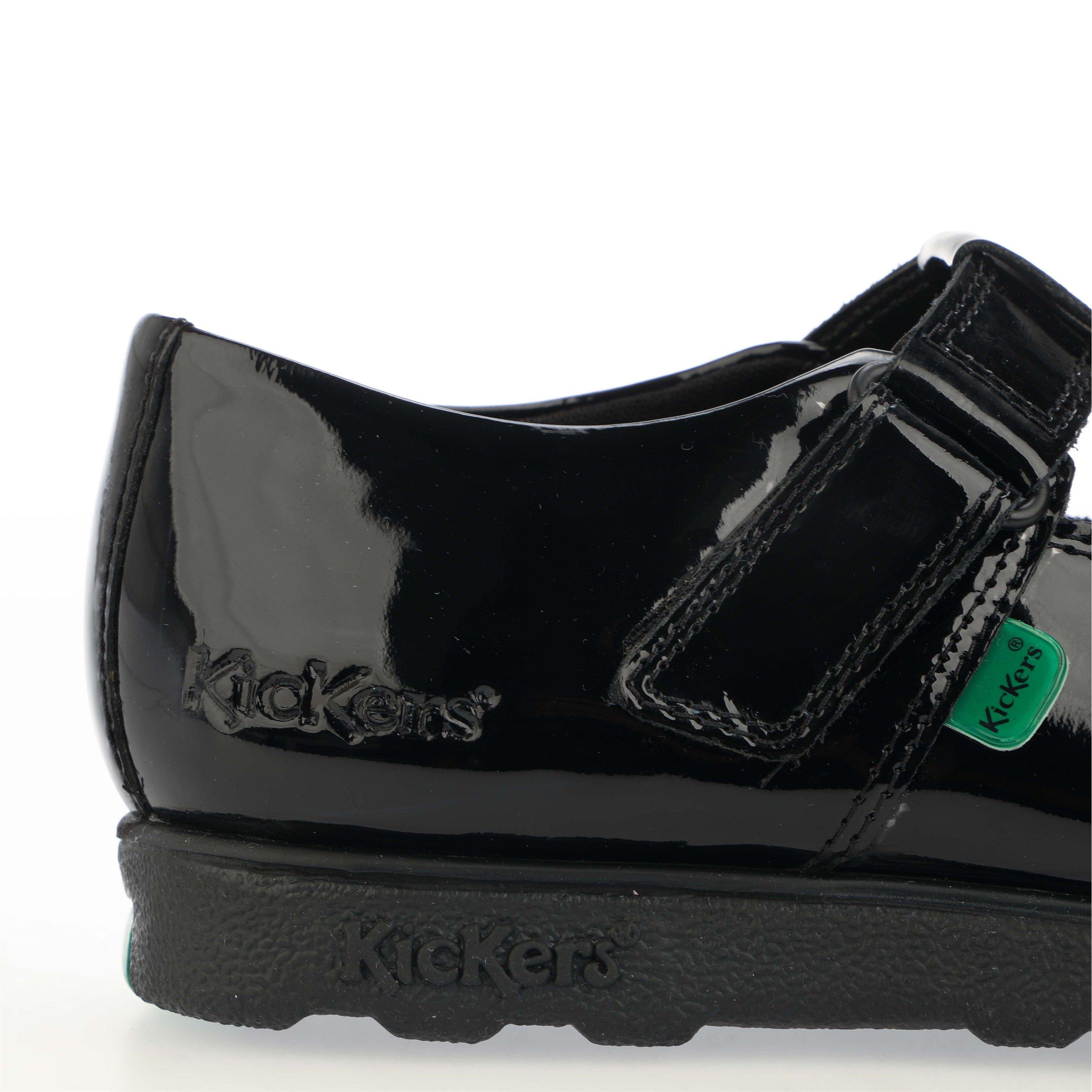 Black - Kickers - Children Fragma T-Bar Patent Shoes - 5
