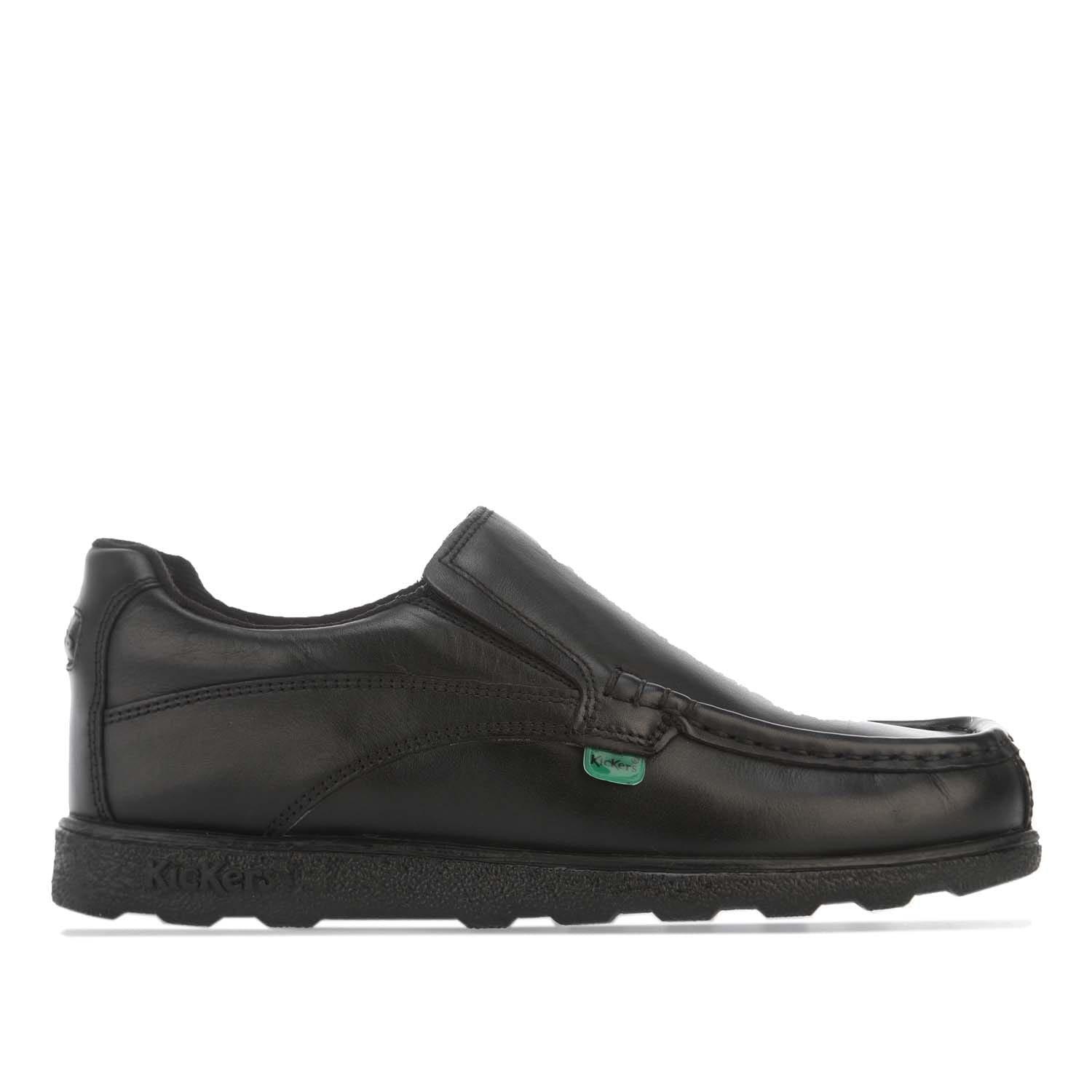 Negro - Kickers - Kids' Fragma Slip Leather Low-Top Trainers - 2