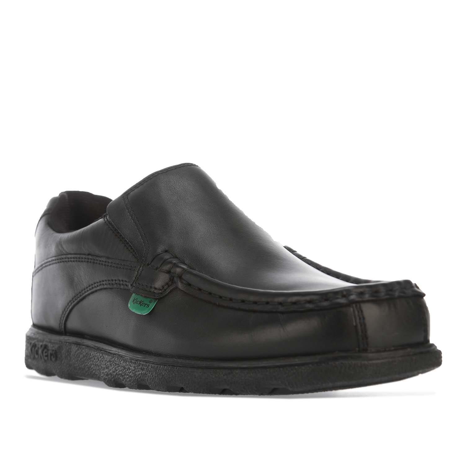 Negro - Kickers - Kids' Fragma Slip Leather Low-Top Trainers - 3