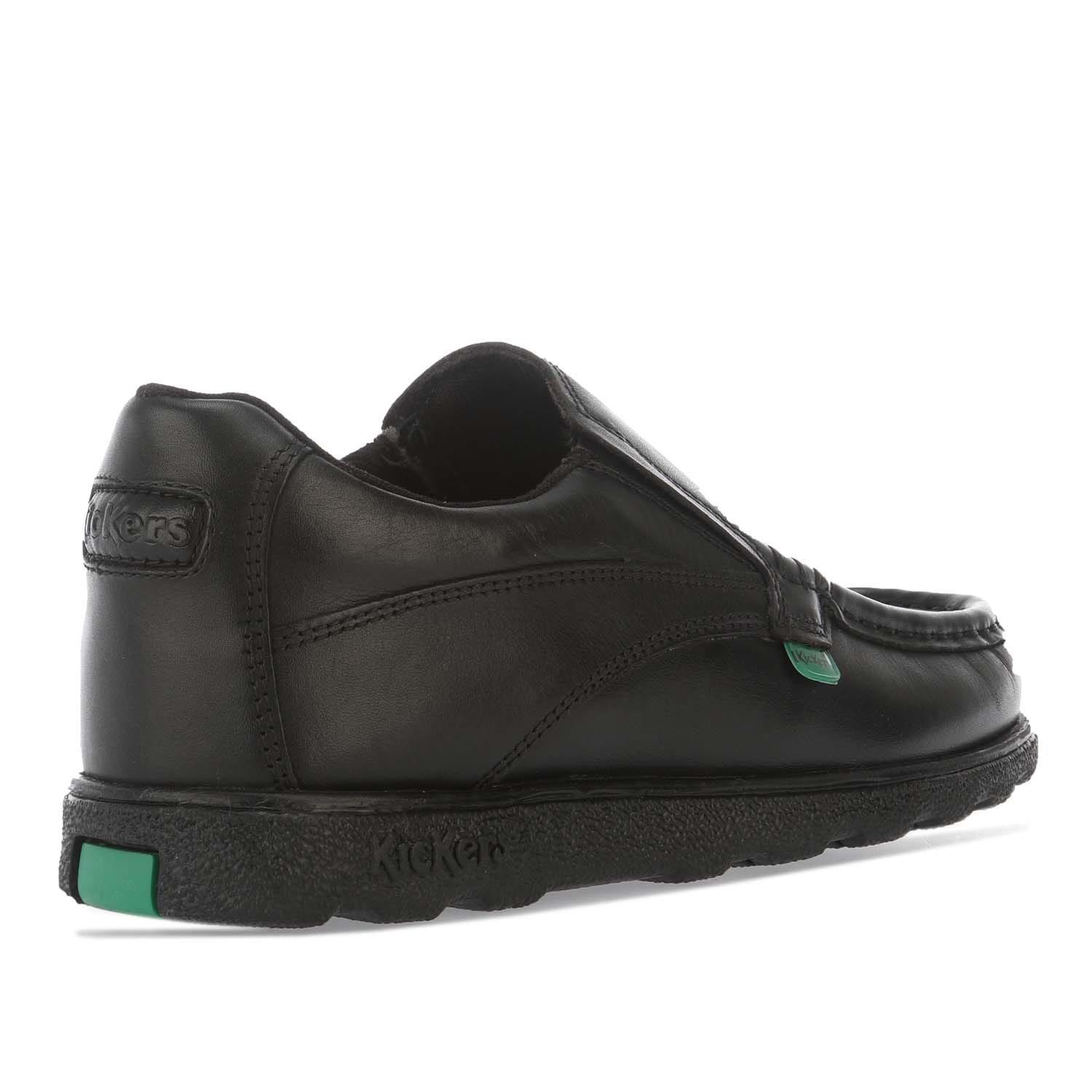 Negro - Kickers - Kids' Fragma Slip Leather Low-Top Trainers - 4