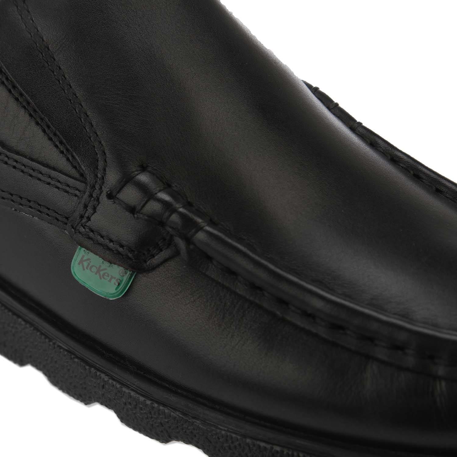 Negro - Kickers - Kids' Fragma Slip Leather Low-Top Trainers - 6
