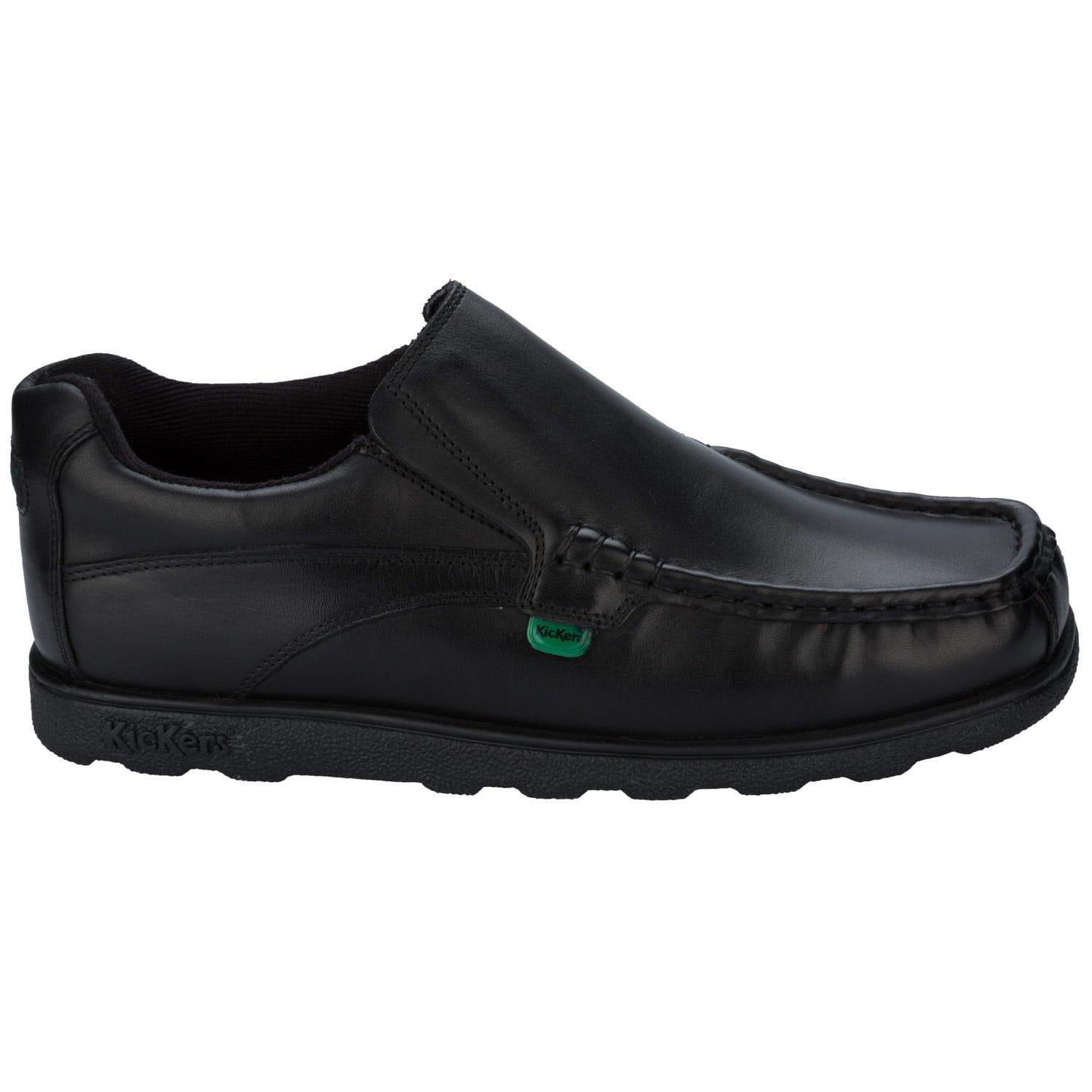 Negro - Kickers - Kids' Fragma Slip Leather Low-Top Trainers - 10