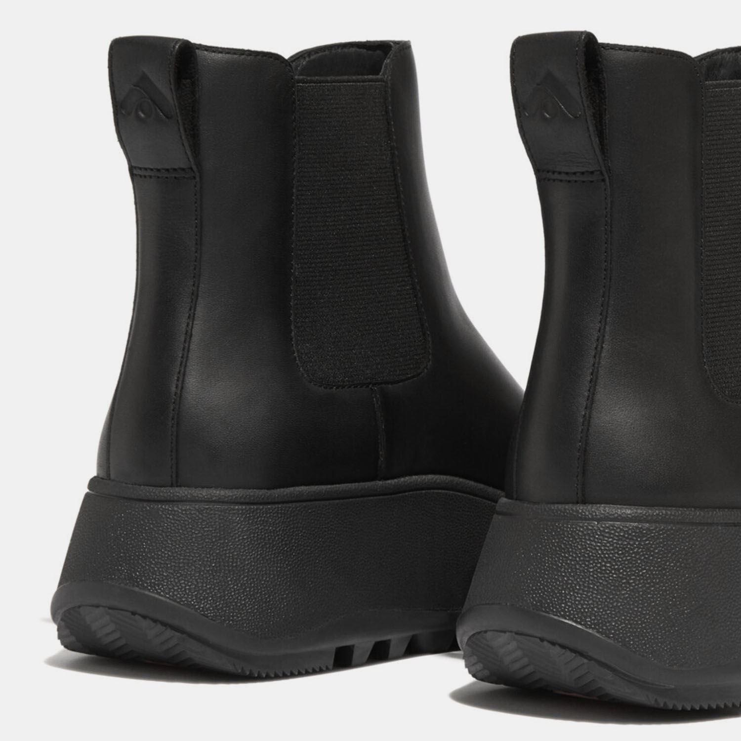 Black - Fitflop - F-Mode Waterproof Leather Flatform Chelsea Boots - 5