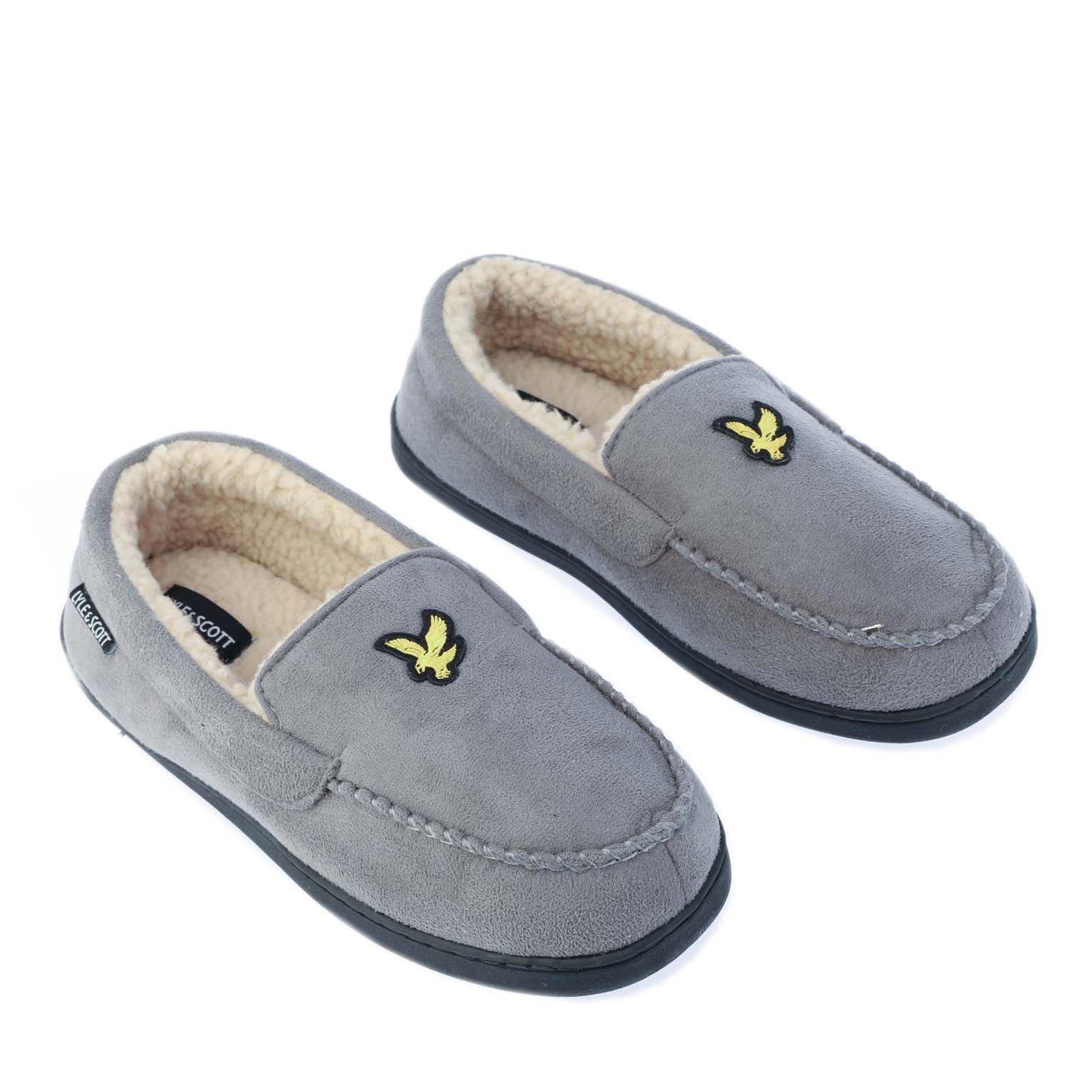 Grey - Lyle and Scott - Aspen Moccasin Slipper - 2