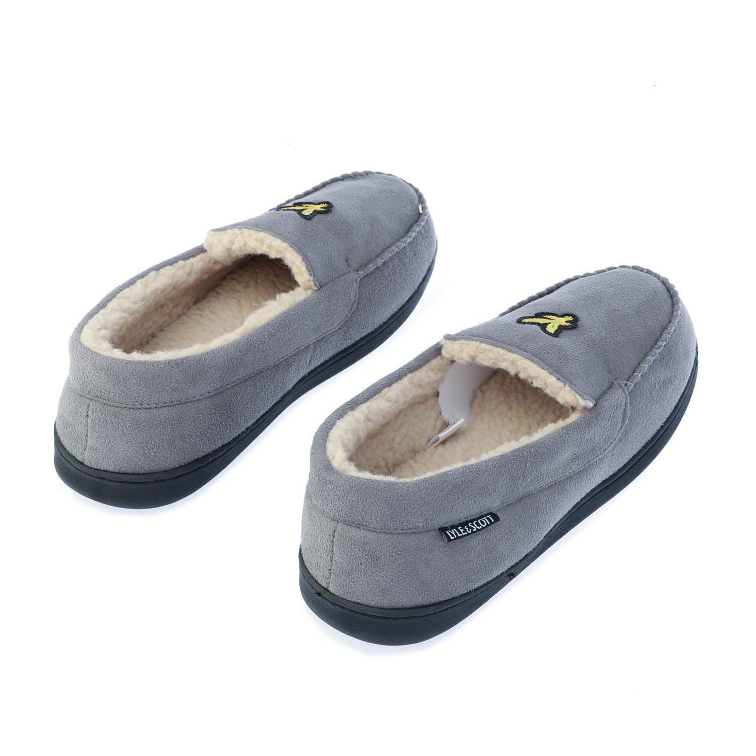 Grey - Lyle and Scott - Aspen Moccasin Slipper - 3