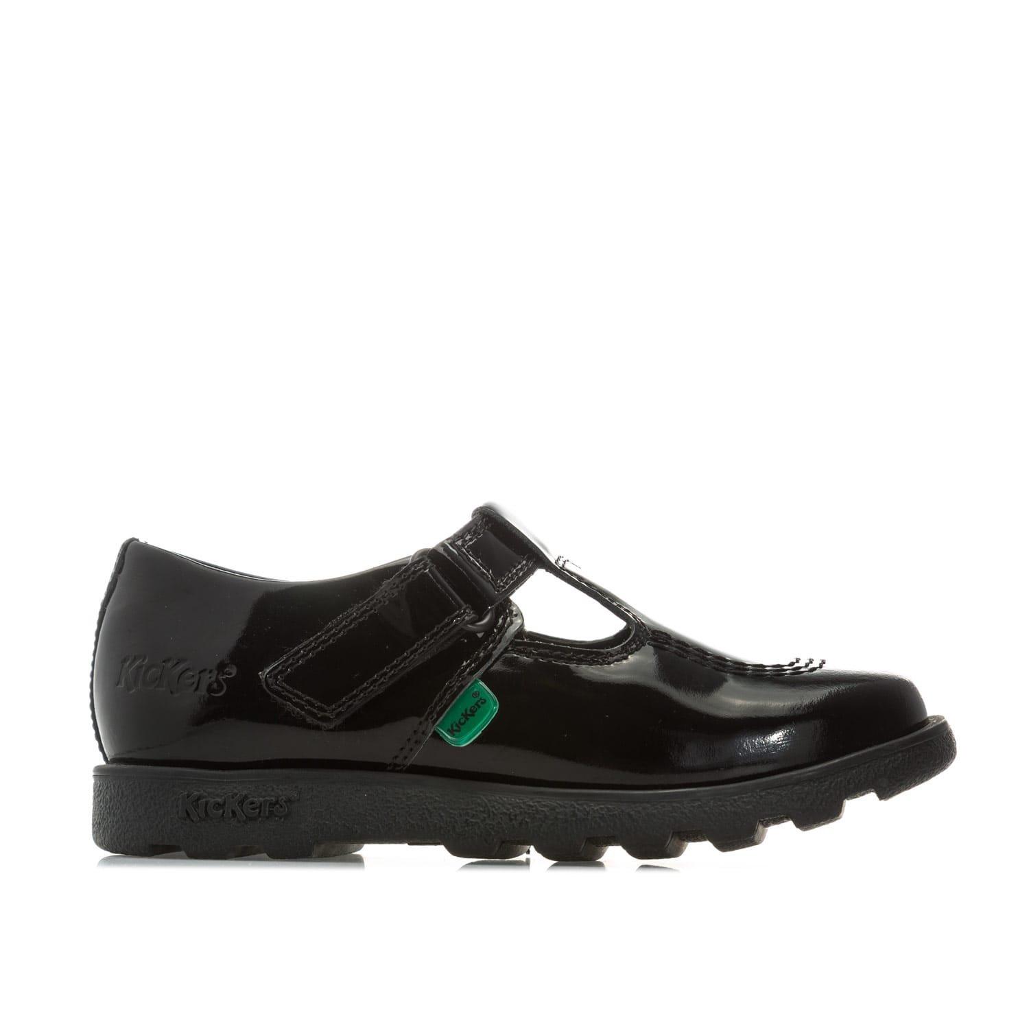 Negro - Kickers - Children Fragma T-Bar Patent Shoes - 1