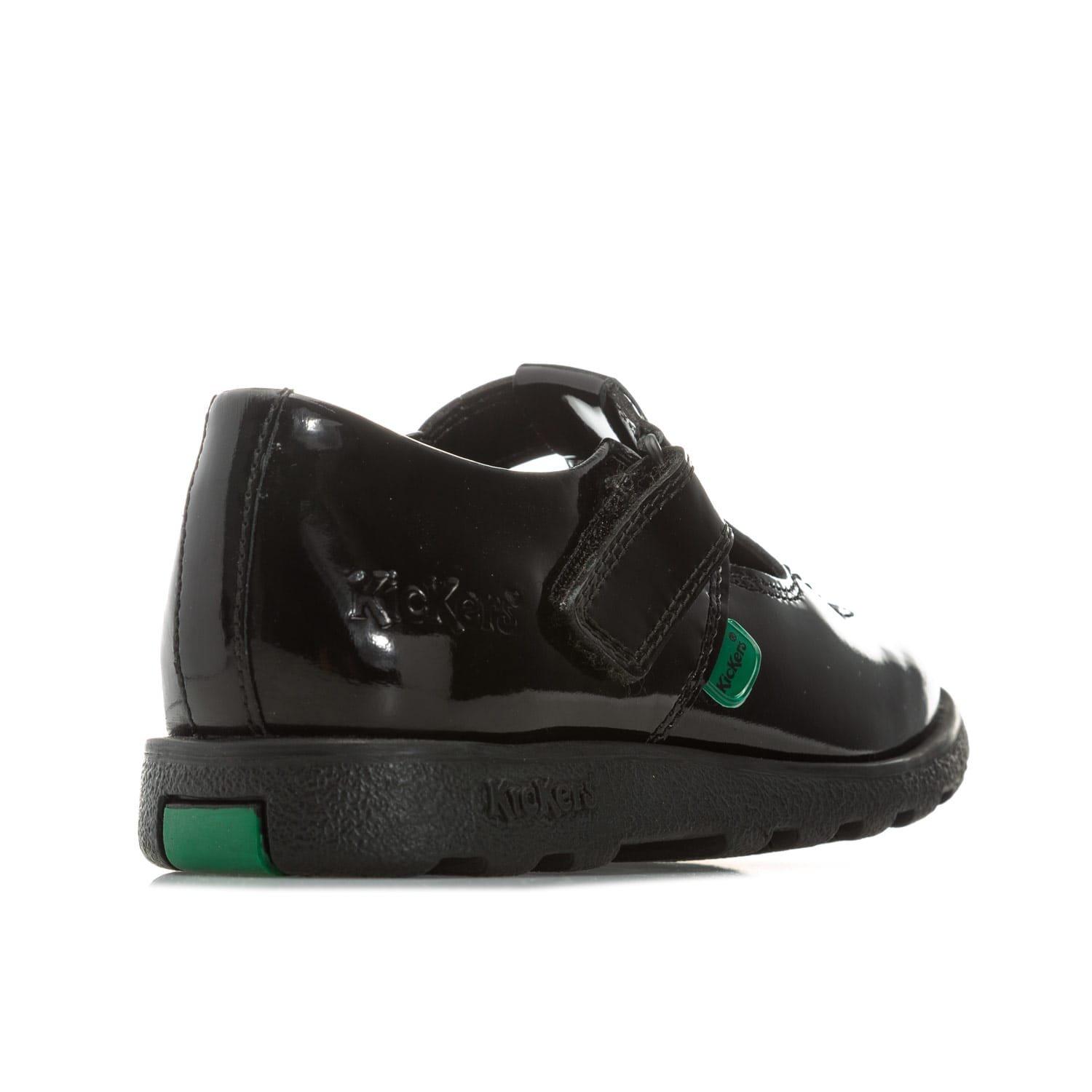 Negro - Kickers - Children Fragma T-Bar Patent Shoes - 3