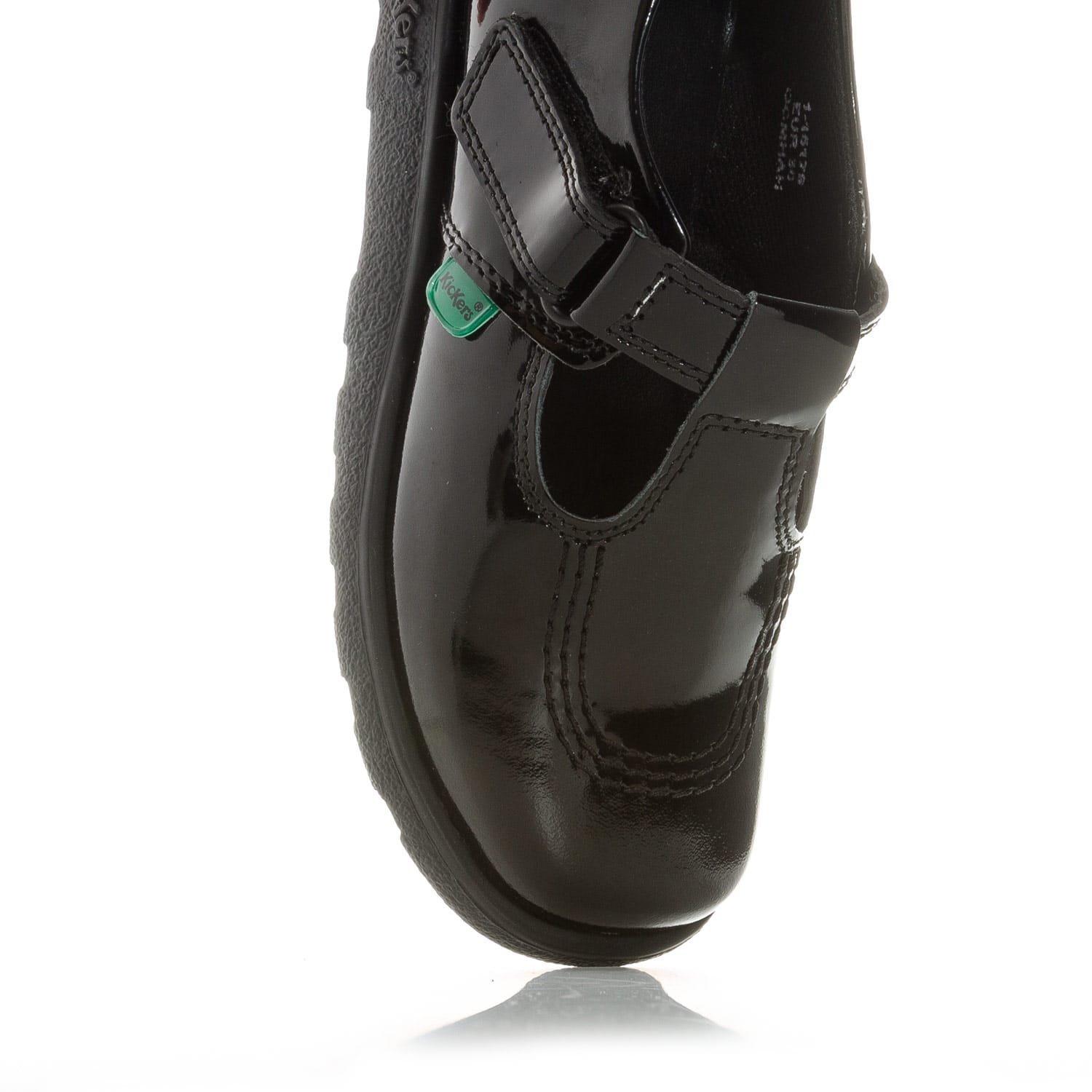 Negro - Kickers - Children Fragma T-Bar Patent Shoes - 6