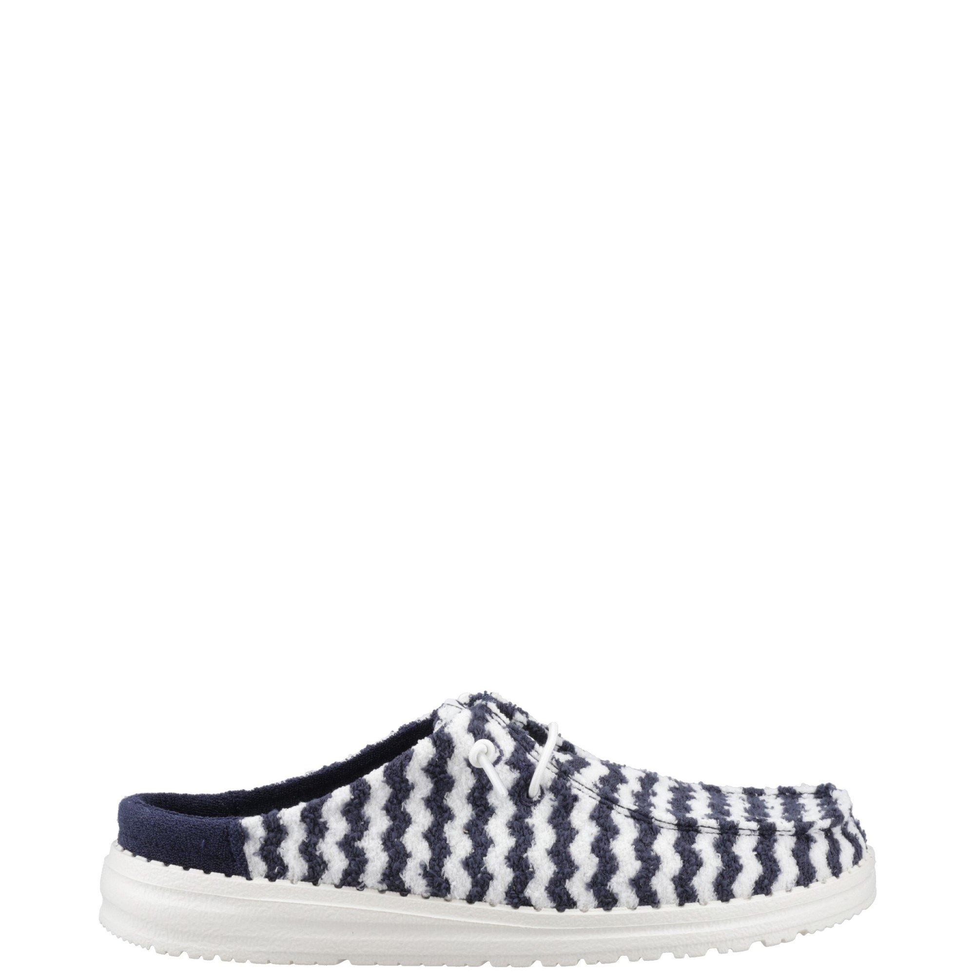 Navy - HEYDUDE - Wendy Slip Terry Stripe Mule - 1