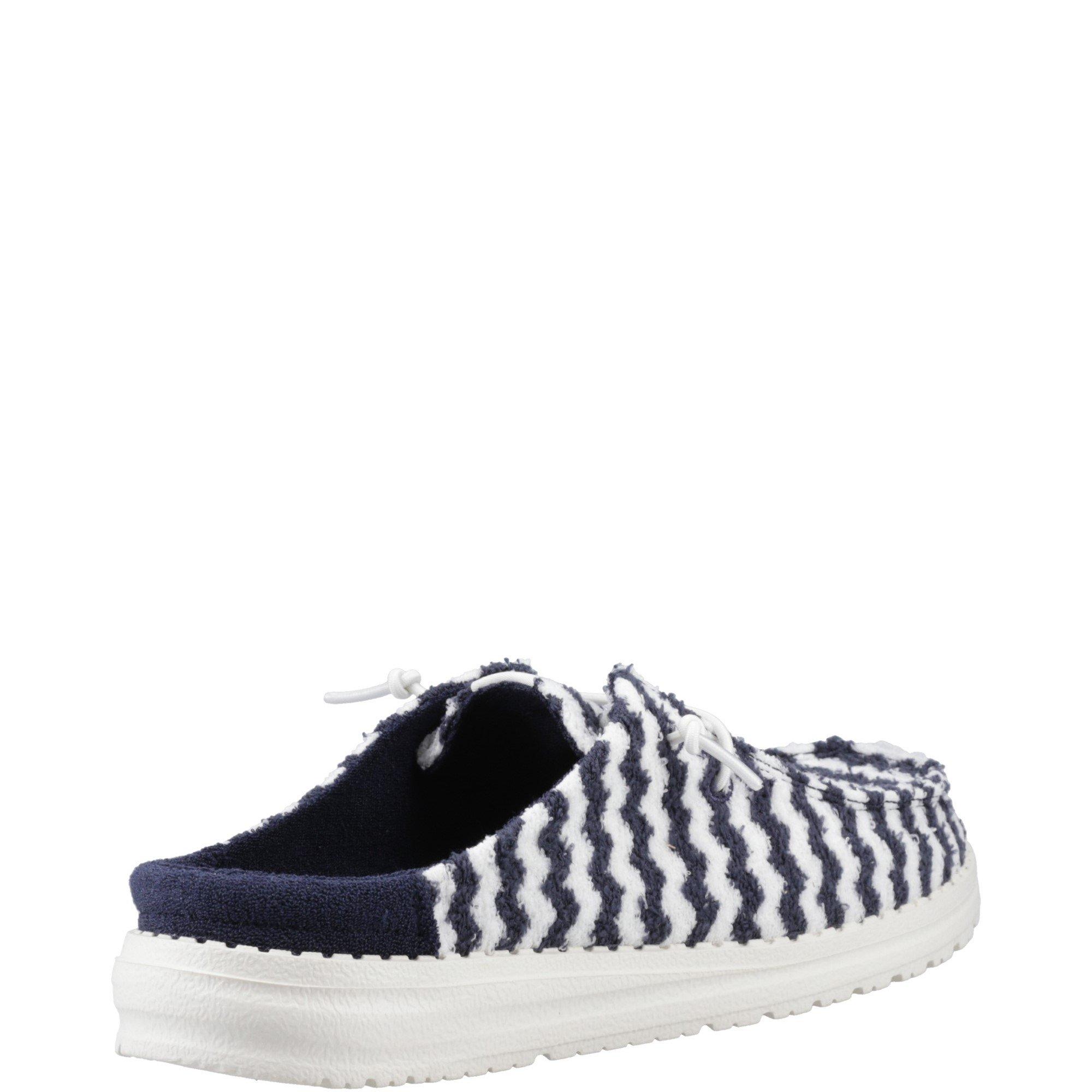 Navy - HEYDUDE - Wendy Slip Terry Stripe Mule - 3