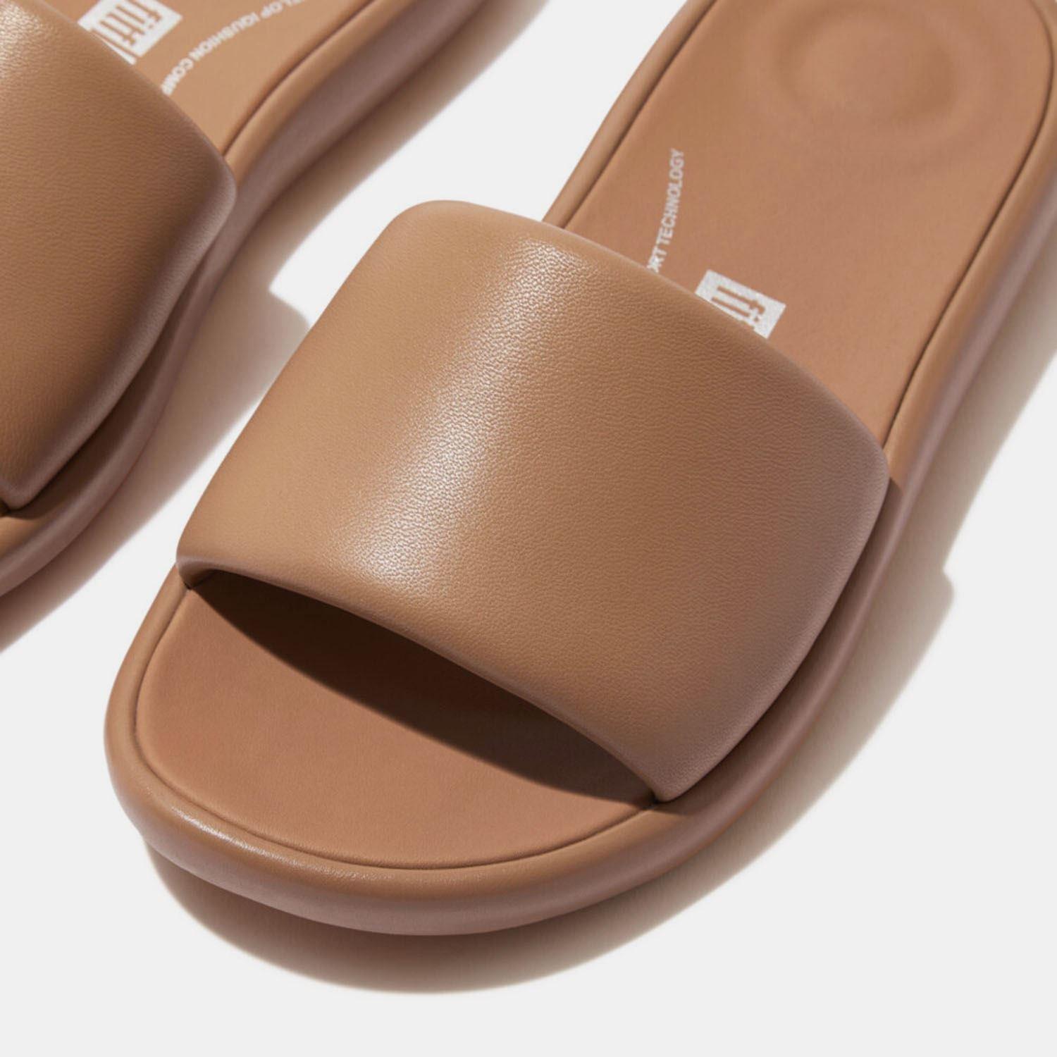 Tan - Fitflop - iQuishion D-Luxe Padded Sliders - 4