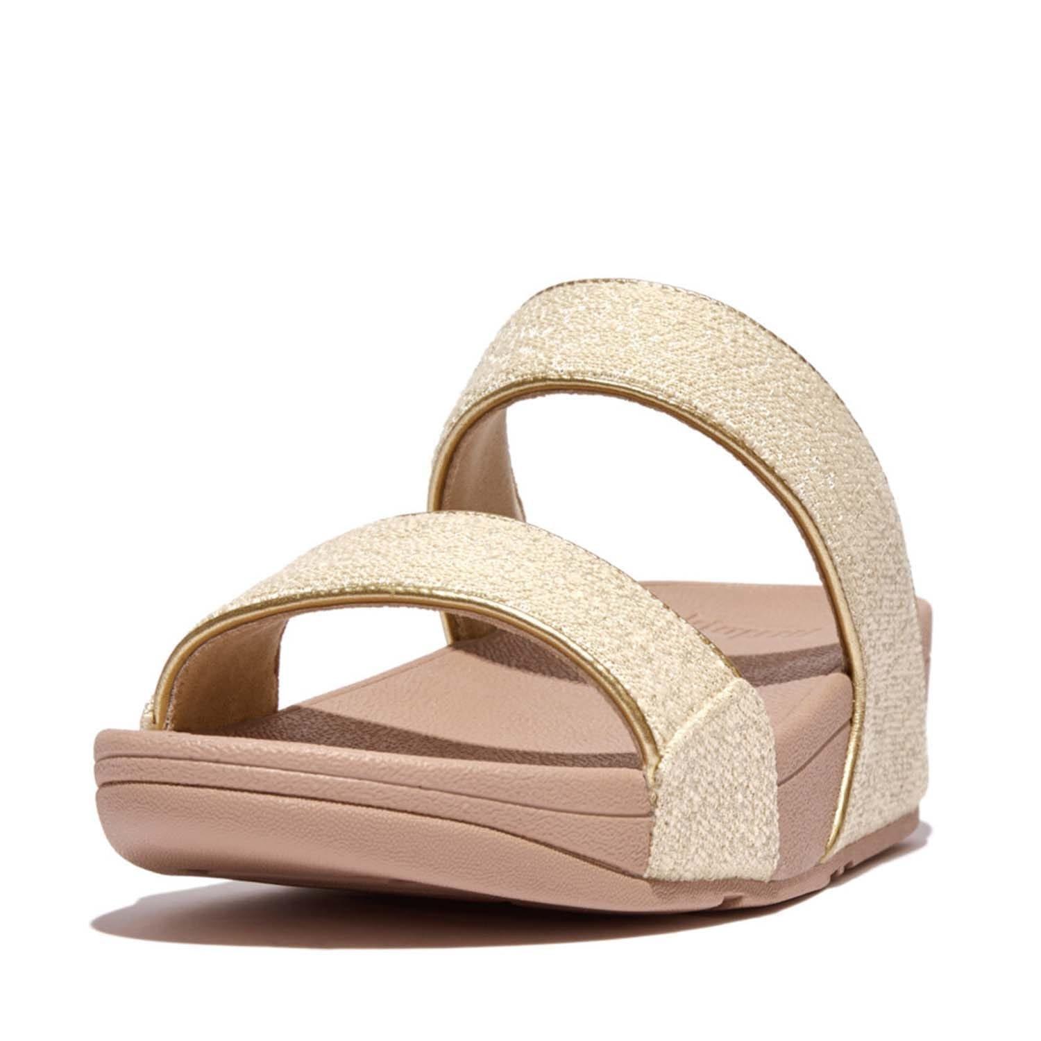 Stone - Fitflop - Lulu Shimmerweave Sliders - 2