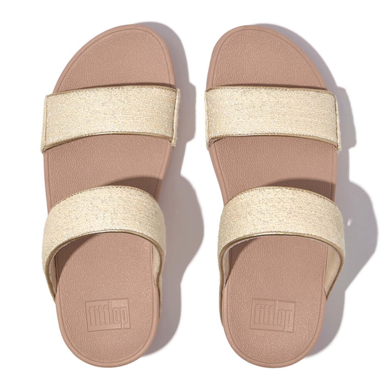 Stone - Fitflop - Lulu Shimmerweave Sliders - 3