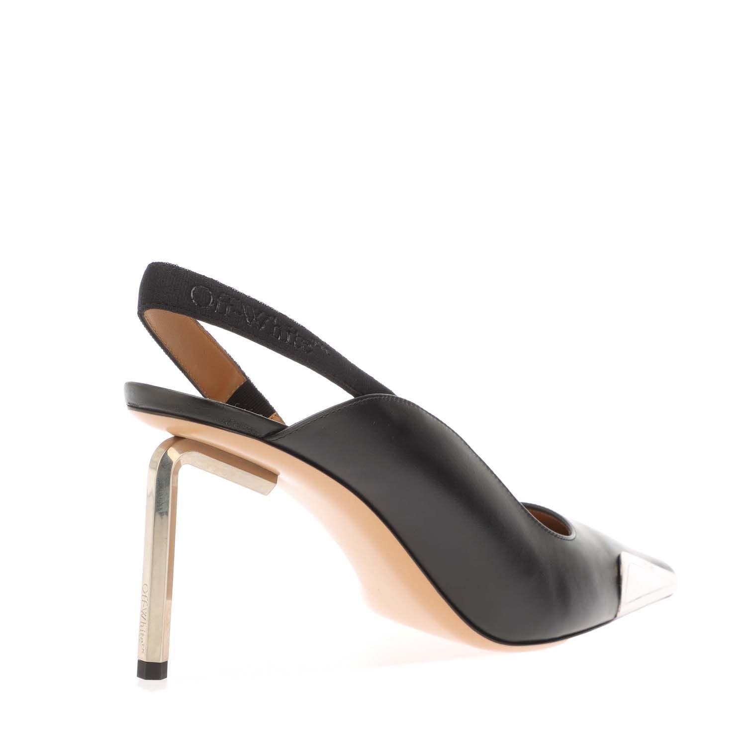 Black Silver - Off White - Allen Frame Slingback Pumps - 3
