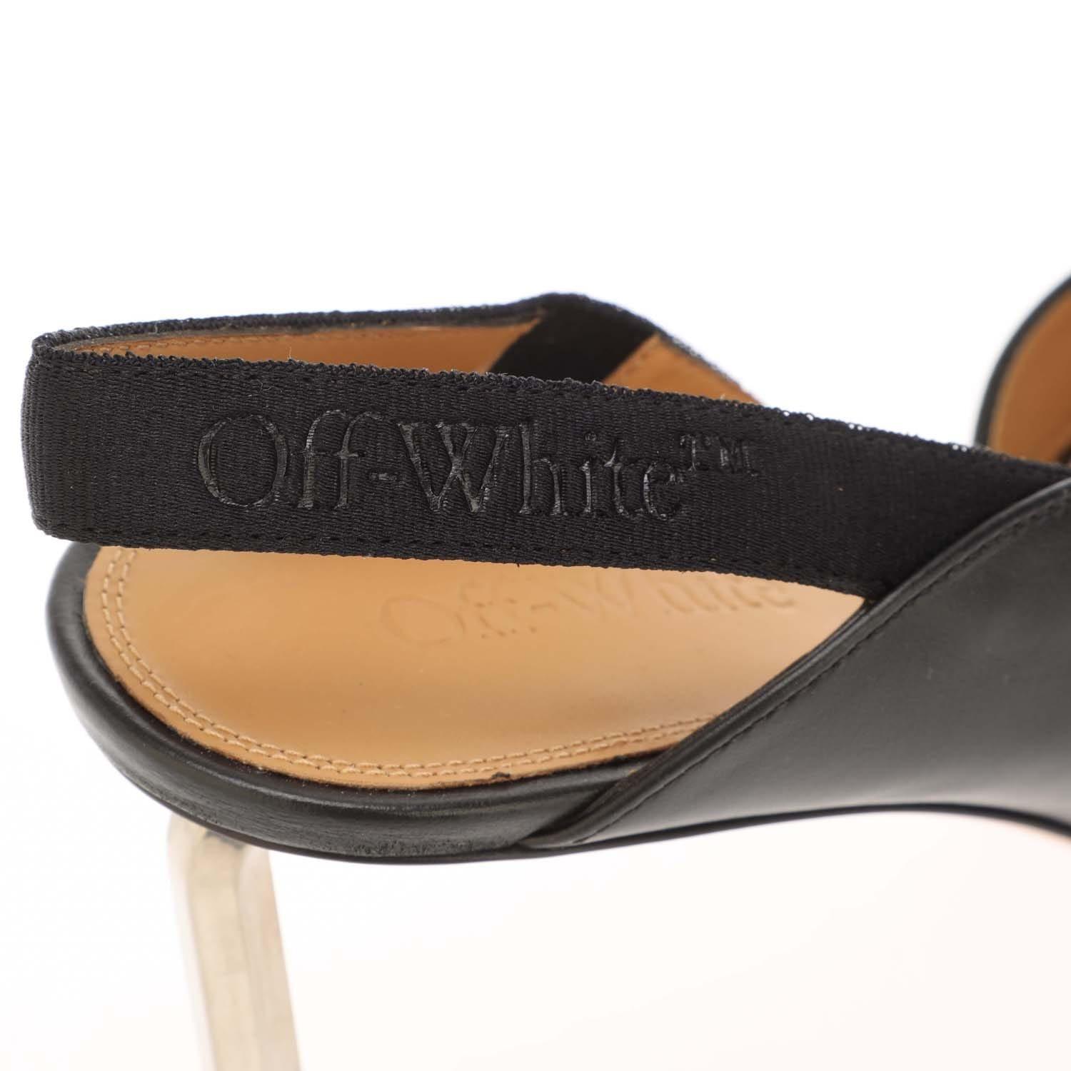 Black Silver - Off White - Allen Frame Slingback Pumps - 6