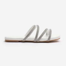 No Doubt Diamante Detail Strappy Sliders