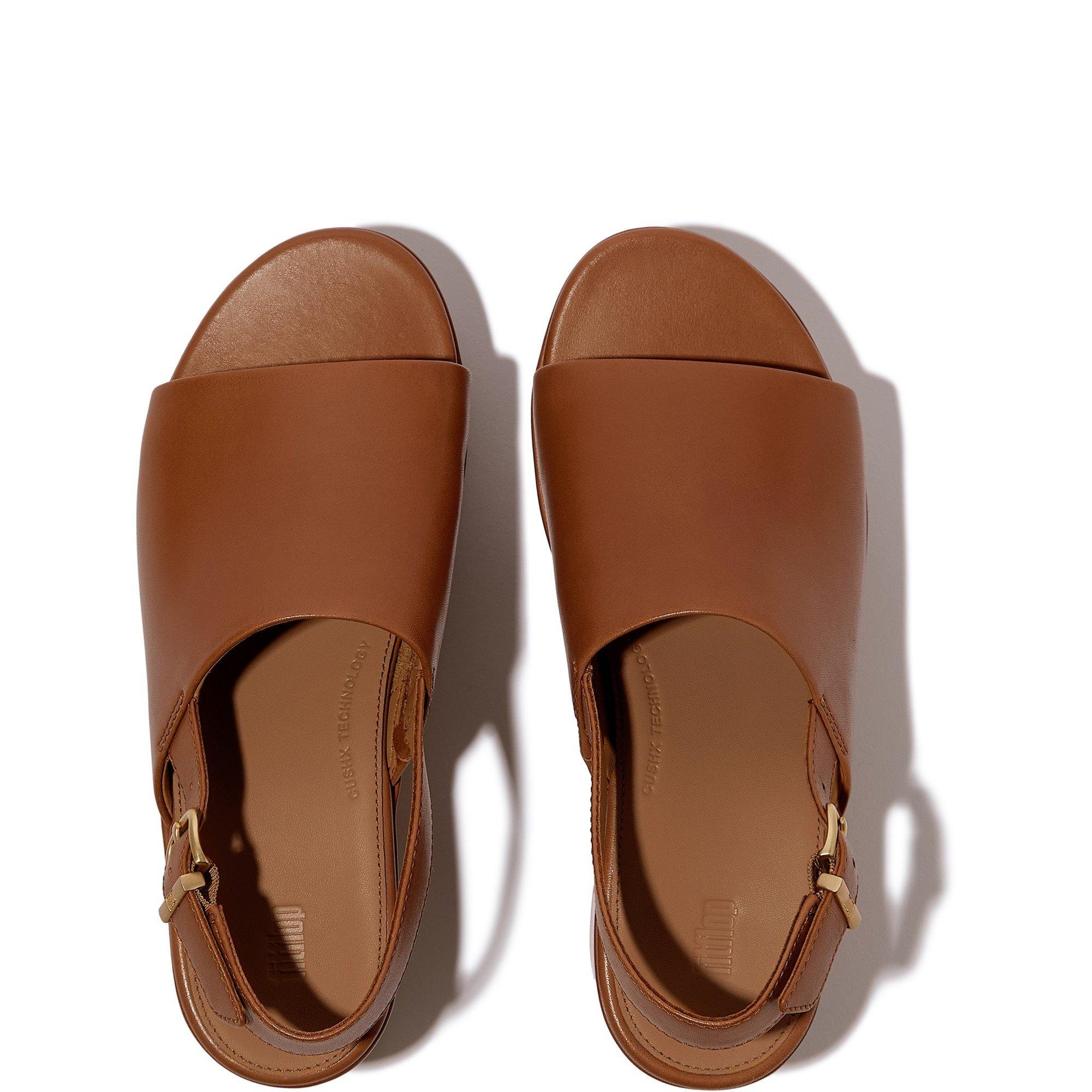 Dark Tan - Fitflop - Platfforms Heeled Backstrap Sandal - 3