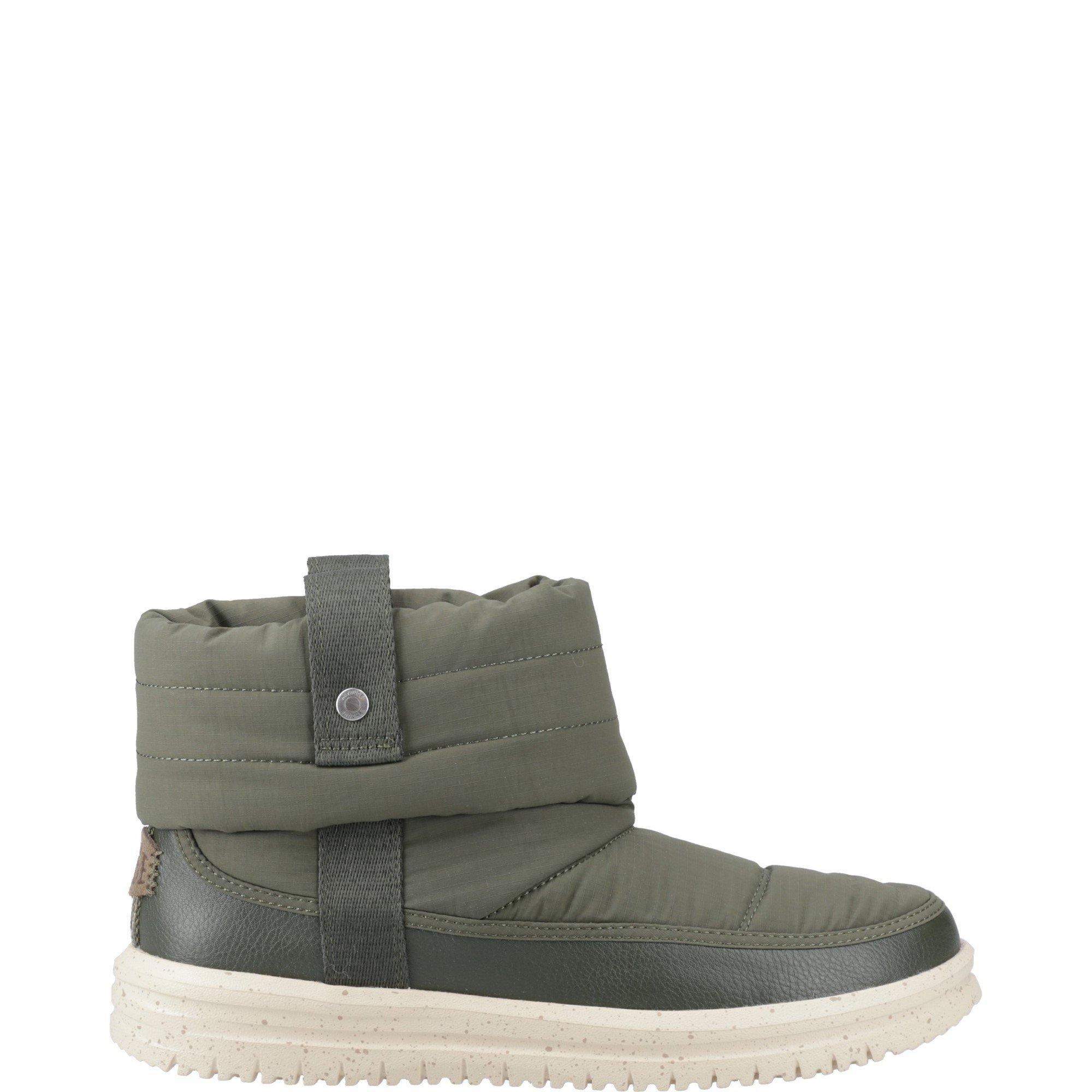 Dark Olive - HEYDUDE - Camden Cuff Nylon Quilt Boot - 1