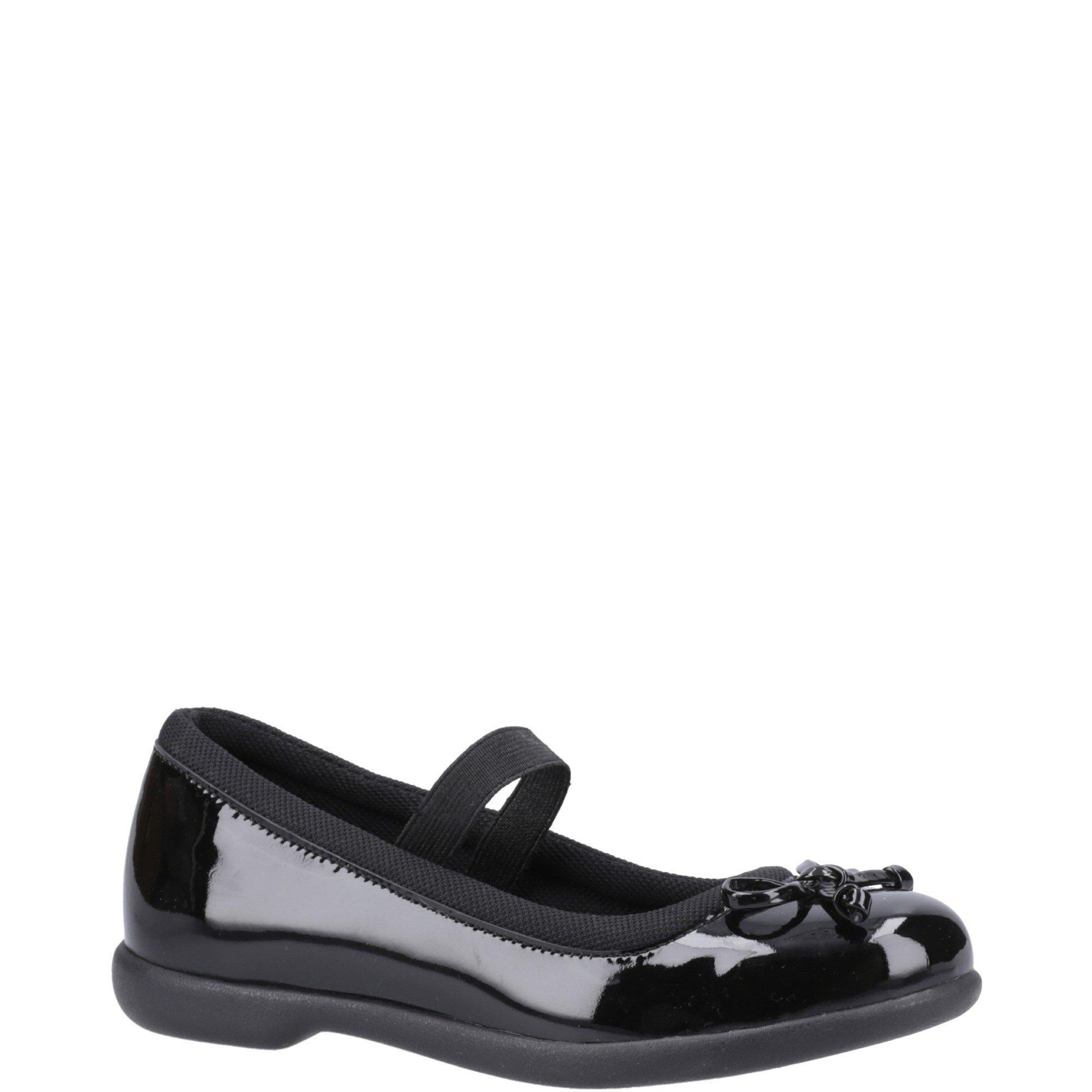 Black - Hush Puppies - Betty Patent Junior Shoe - 2