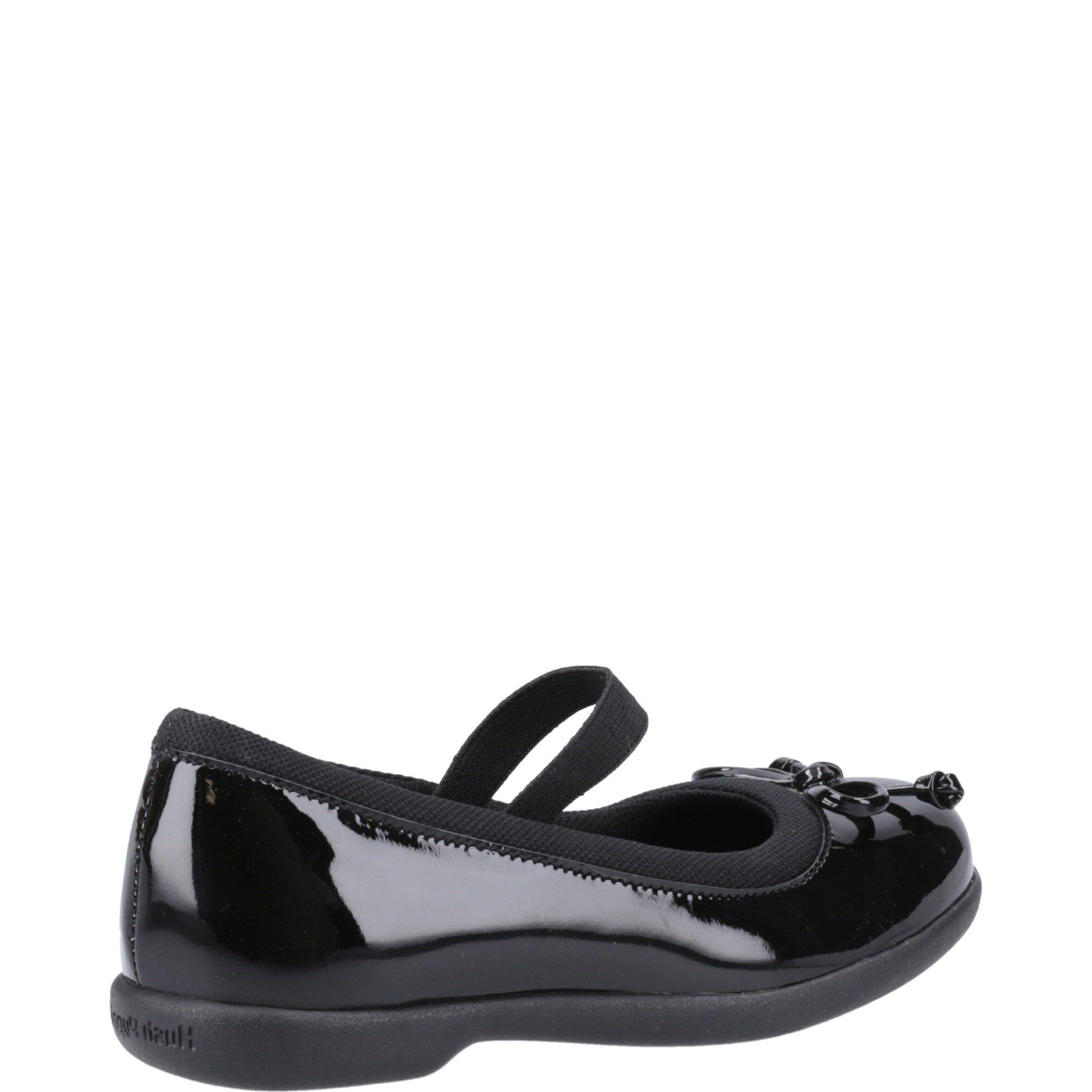 Black - Hush Puppies - Betty Patent Junior Shoe - 3