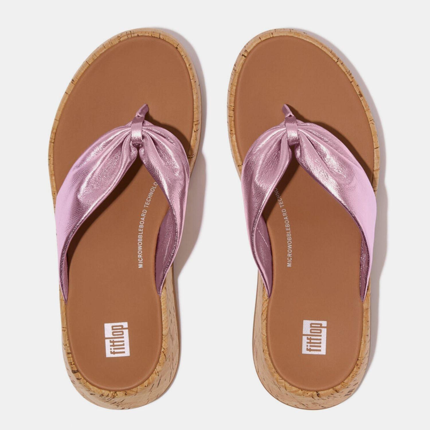 Lilac - Fitflop - F-Mode Flatform Toe-Thong Flip Flops - 5