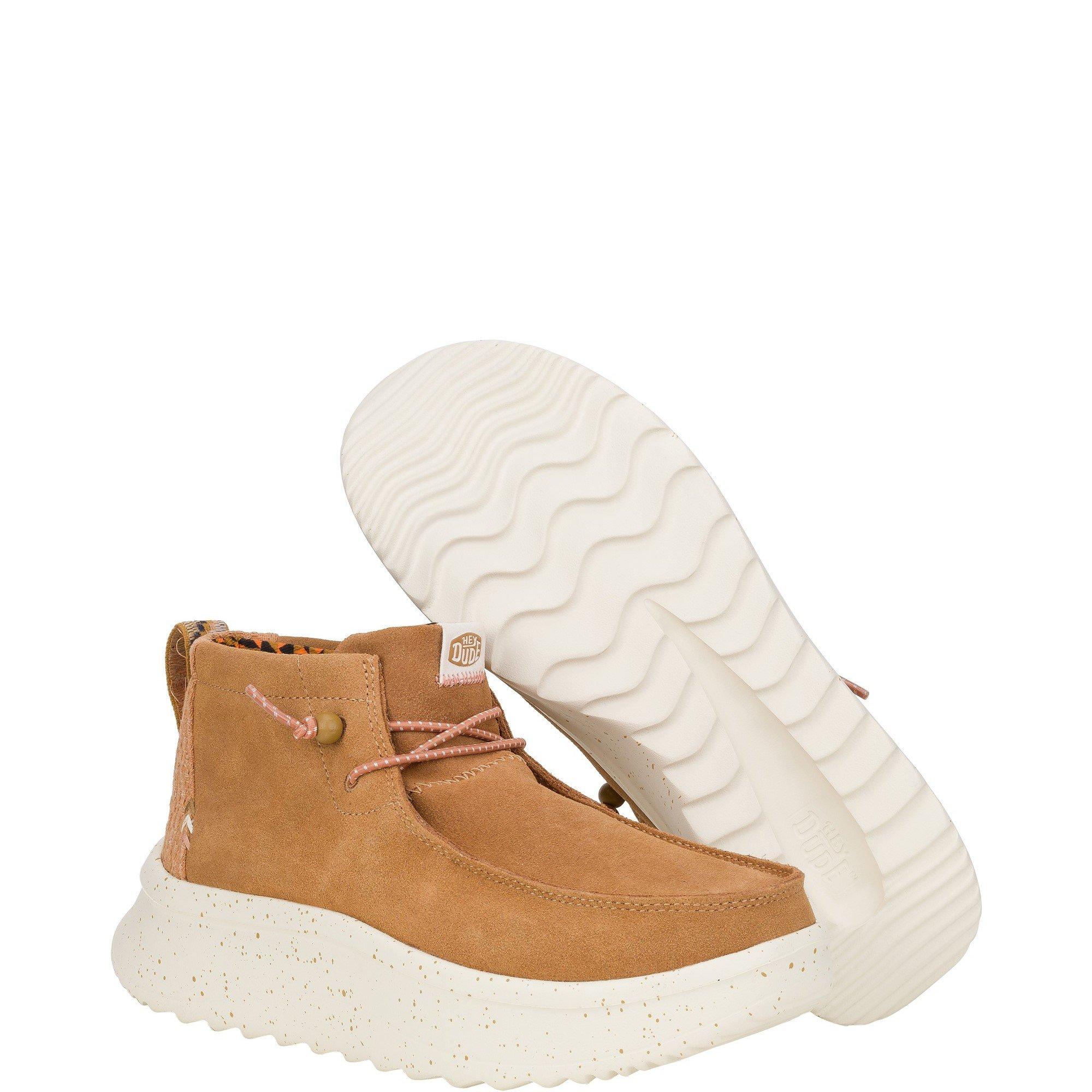 Brown - HEYDUDE - Wendy Peak Hi Suede Ankle Boots - 5