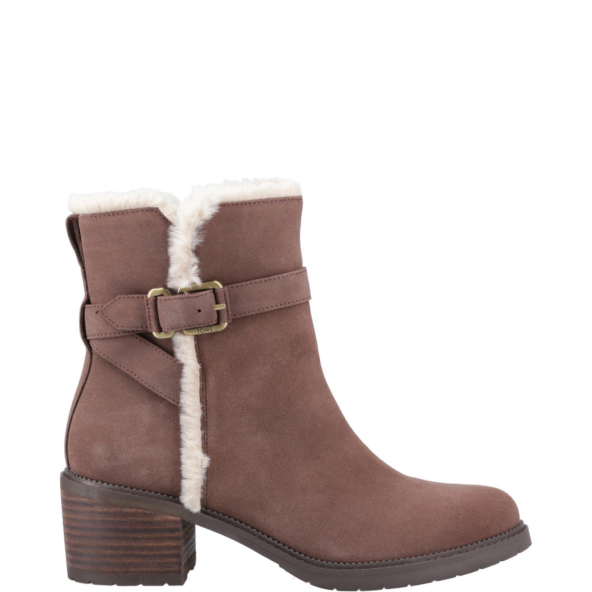 Brown - Toms - Hailey Buckle Ankle Boot - 1