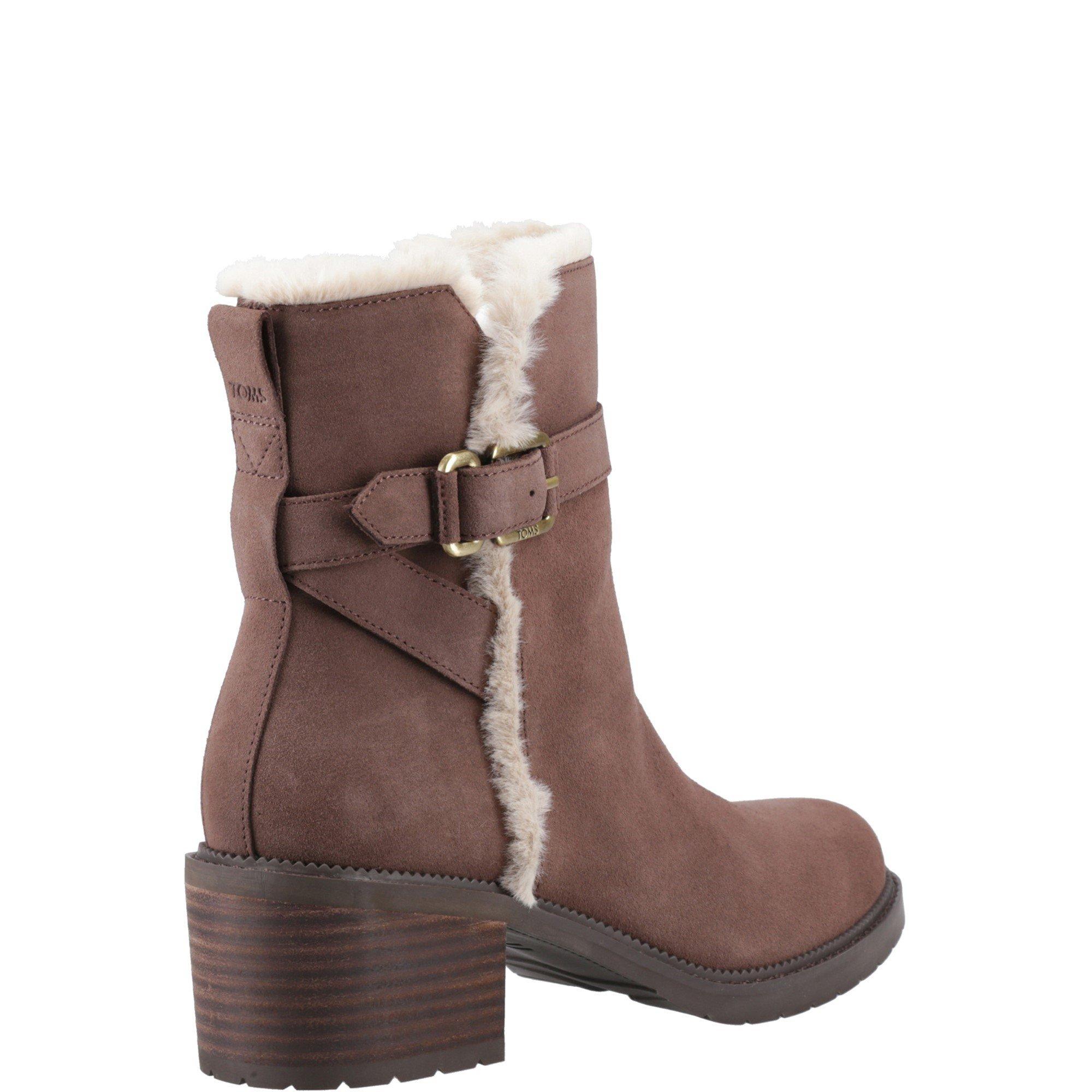 Brown - Toms - Hailey Buckle Ankle Boot - 3