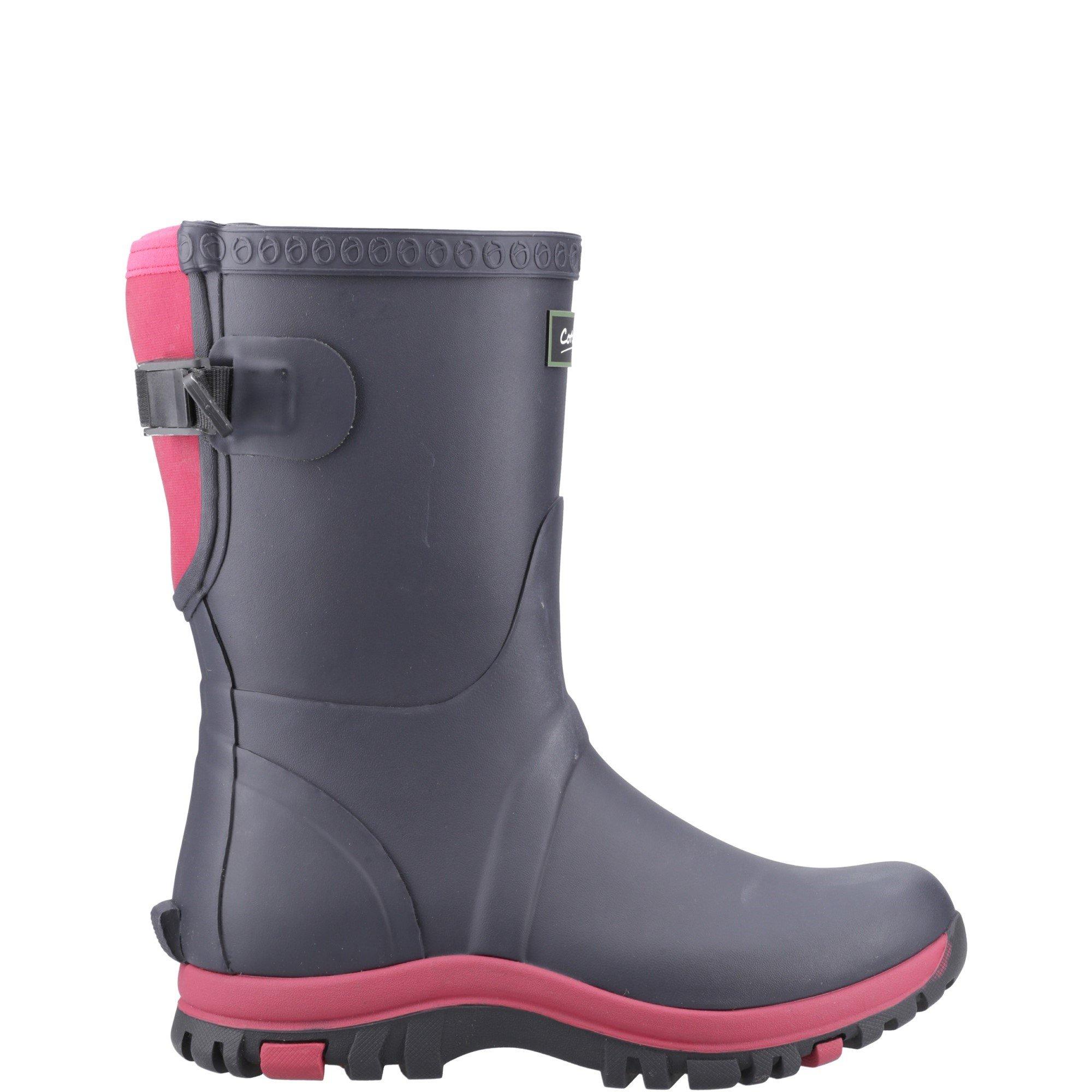 Navy - Cotswold - Realm Adjustable Short Wellington Boot - 1