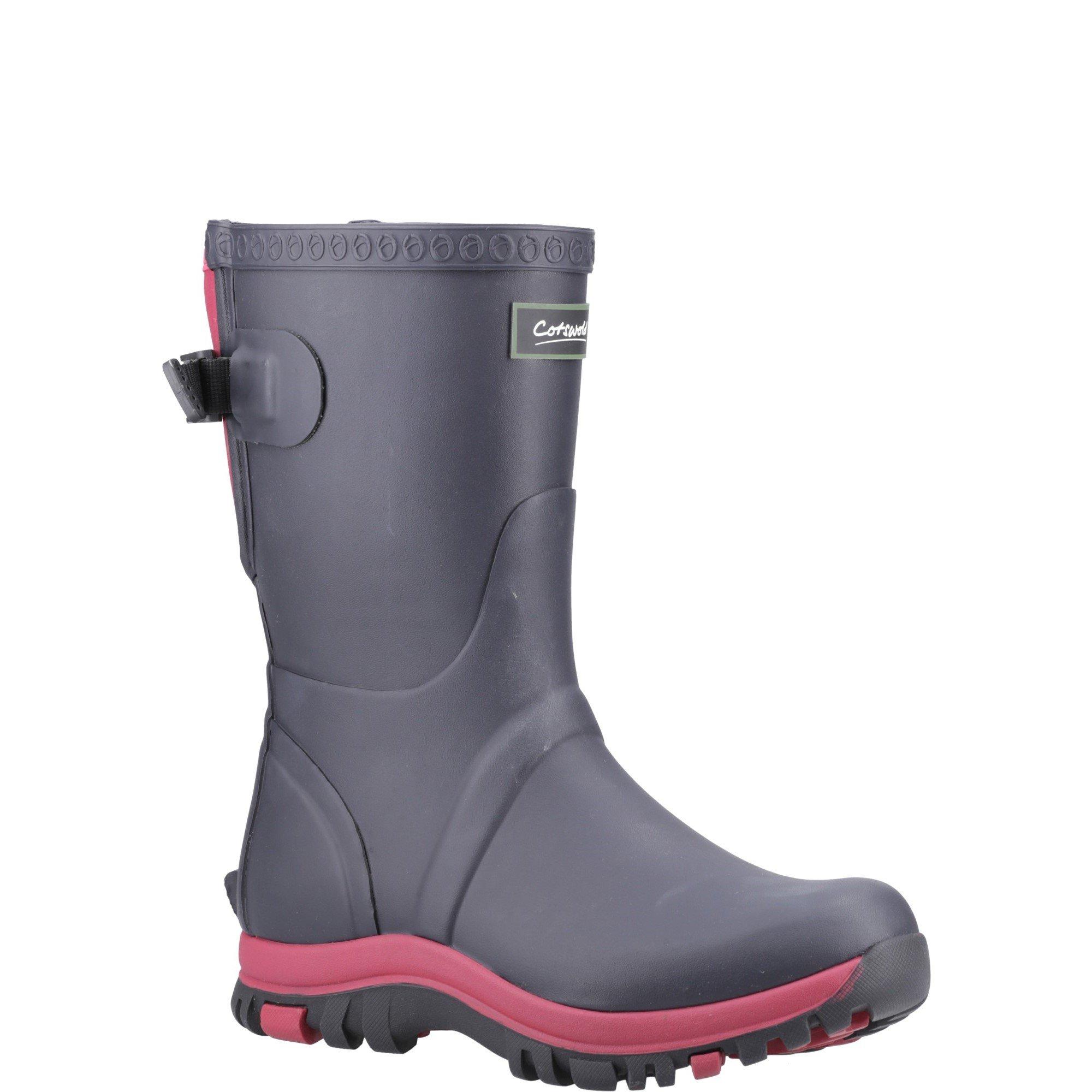 Navy - Cotswold - Realm Adjustable Short Wellington Boot - 2