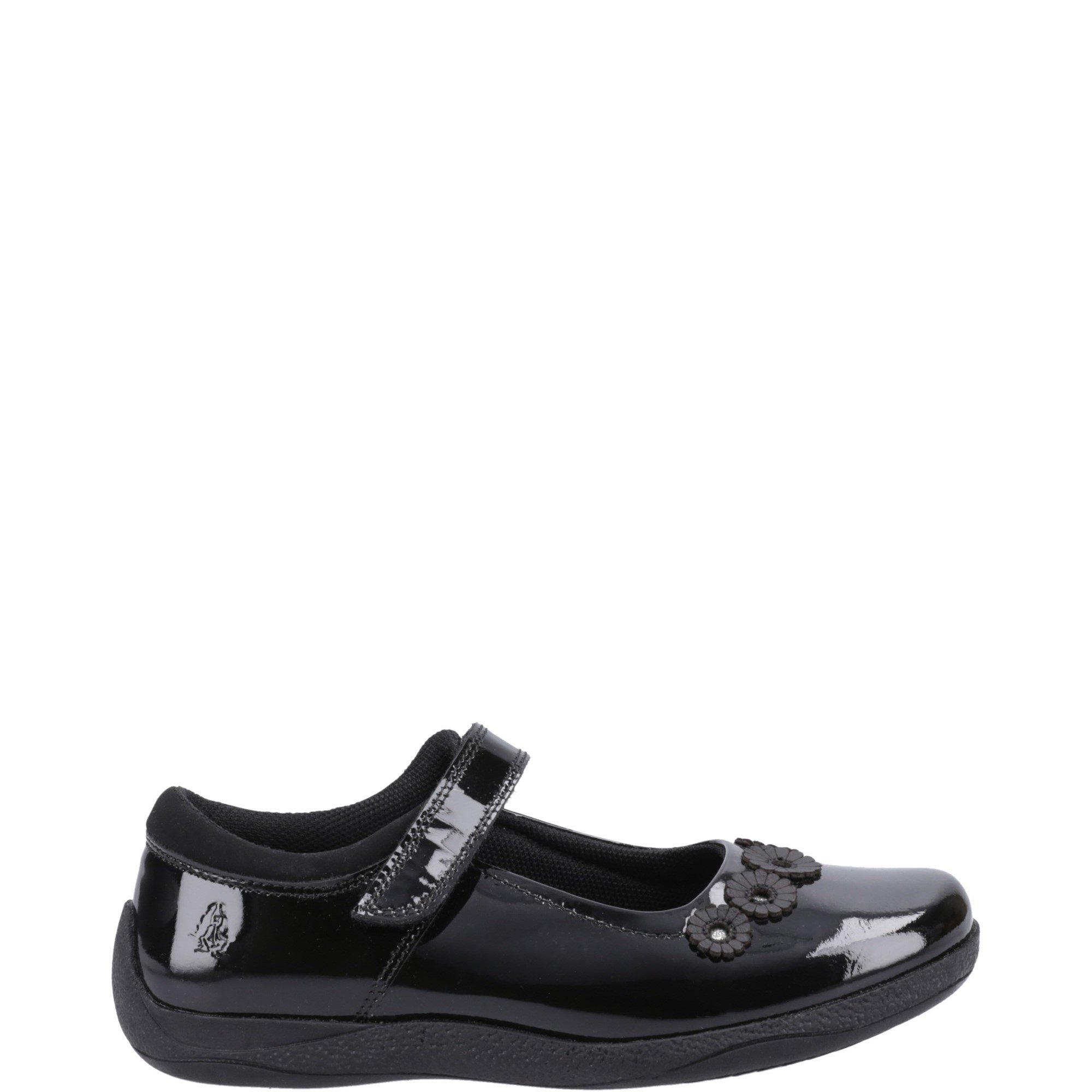 Hush Puppies Girls Christina Patent Senior Shoe - Black - 6 (39)