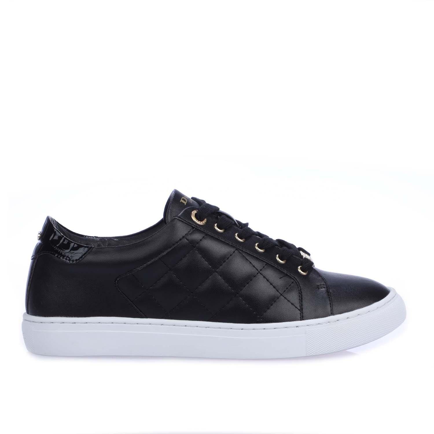 Black - Dune London - Ellenar Quilted Trainers - 1
