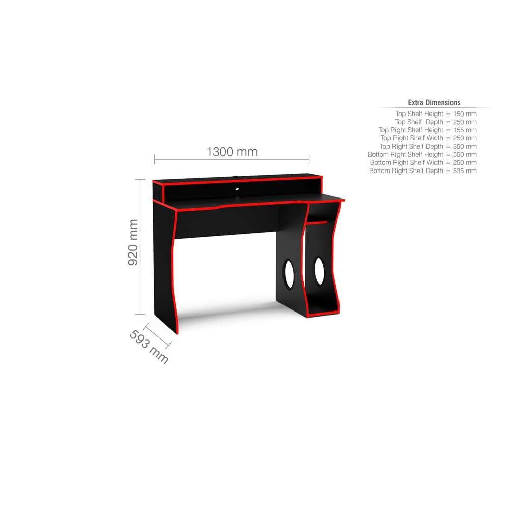 Red - Birlea - Enzo Gaming/Computer Desk - 8