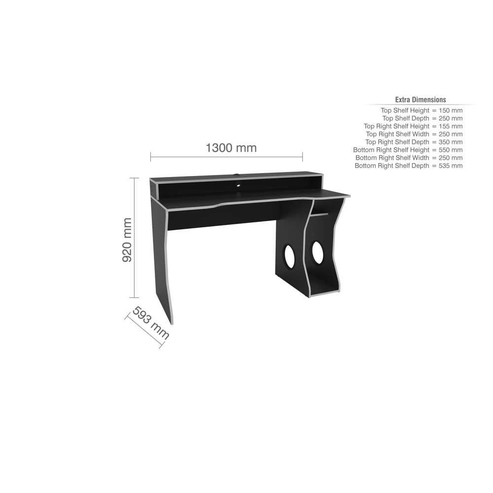 Silver - Birlea - Enzo Gaming/Computer Desk - 8