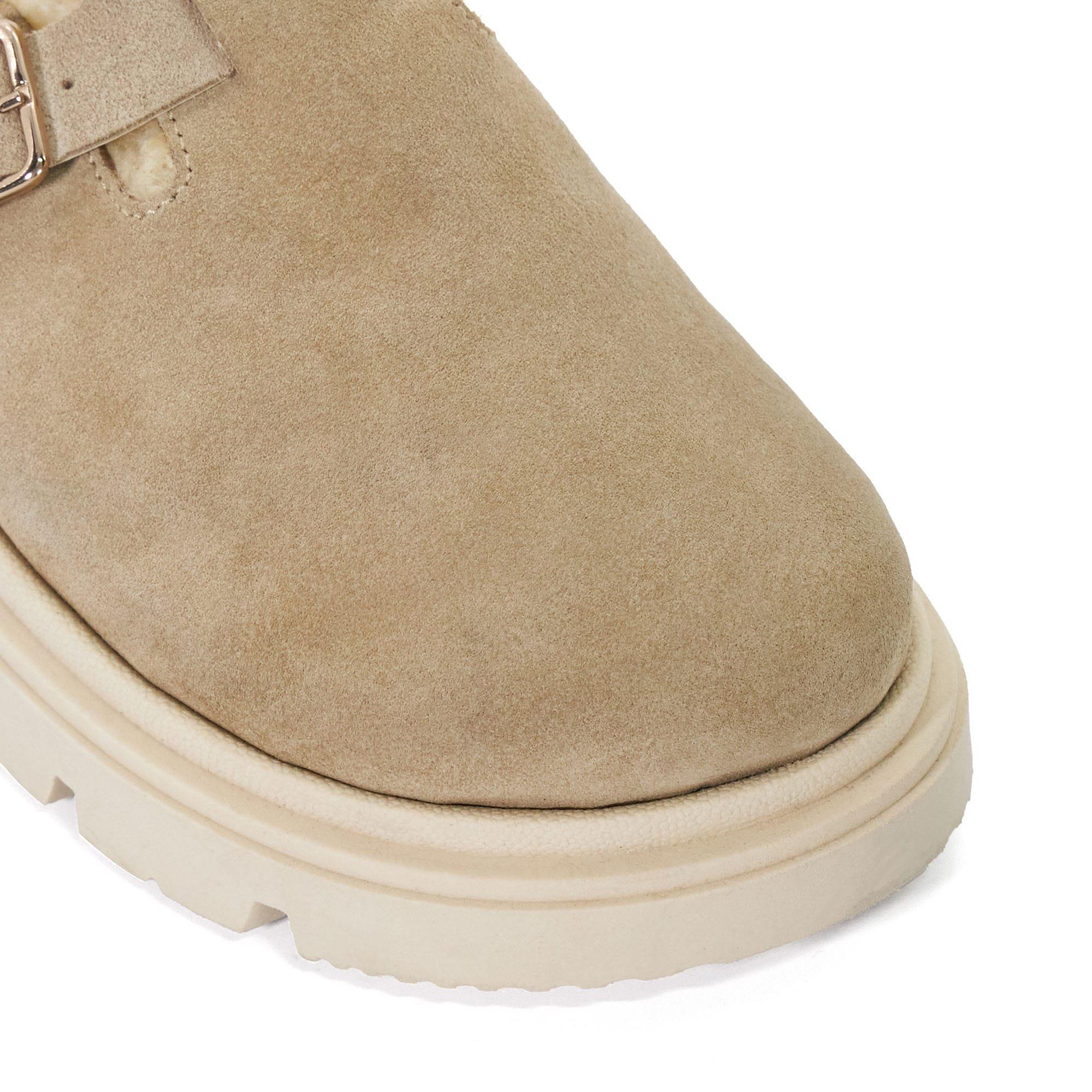 Sand - Dune London - Gene Leather Faux Shearling Lined Clogs - 5