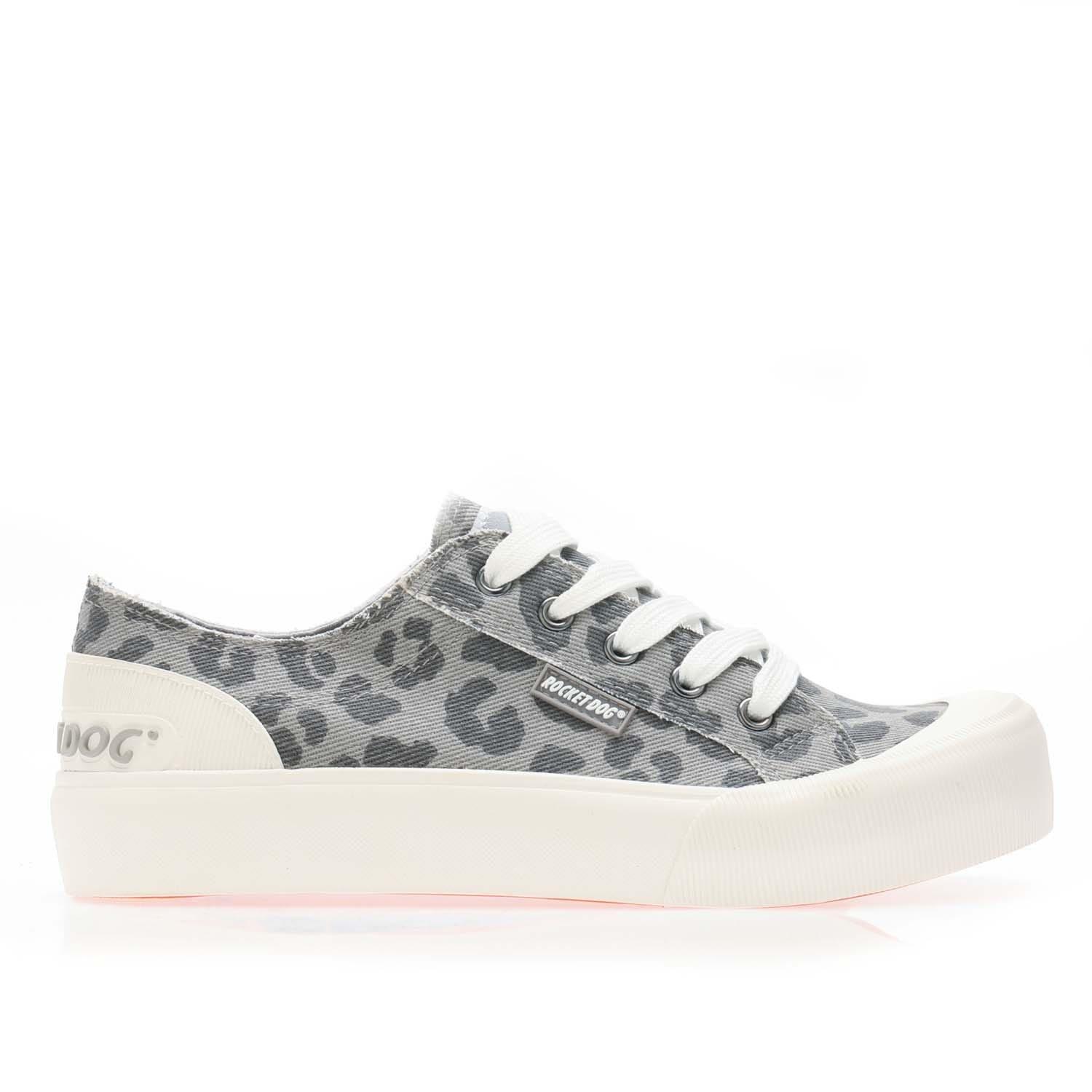Grey - Rocket Dog - Jazzin Plus Leopard Platform Trainers - 1