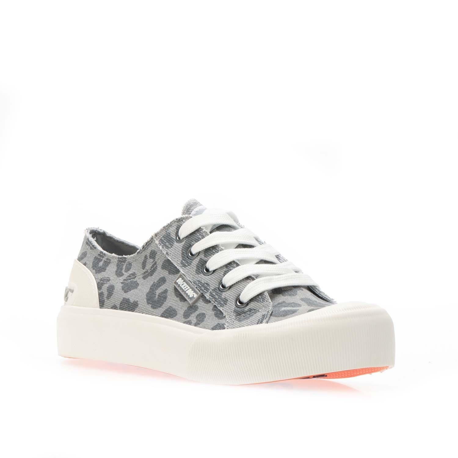 Grey - Rocket Dog - Jazzin Plus Leopard Platform Trainers - 2