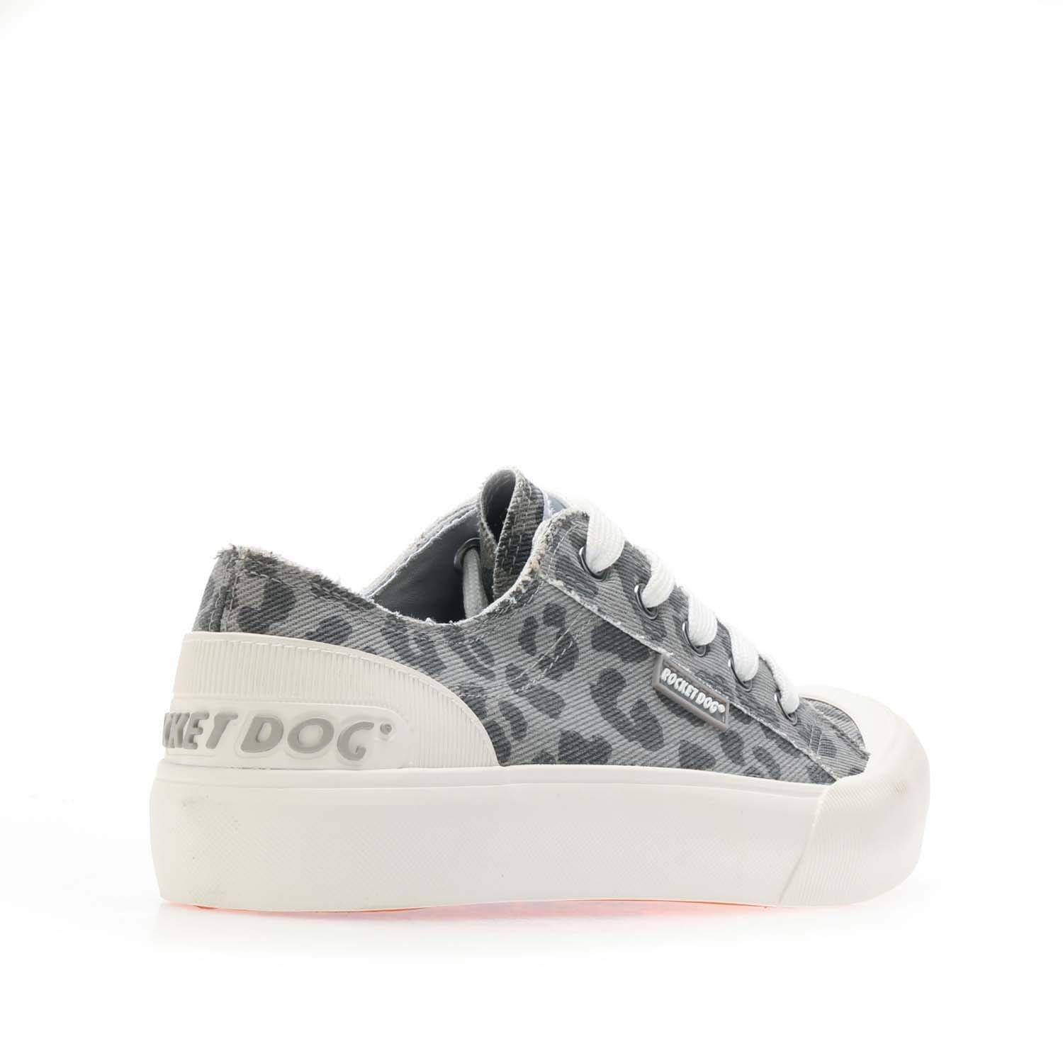 Grey - Rocket Dog - Jazzin Plus Leopard Platform Trainers - 3